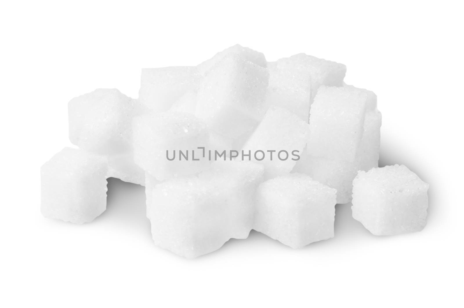 Pile Of Sugar Cubes Isolated On White Background