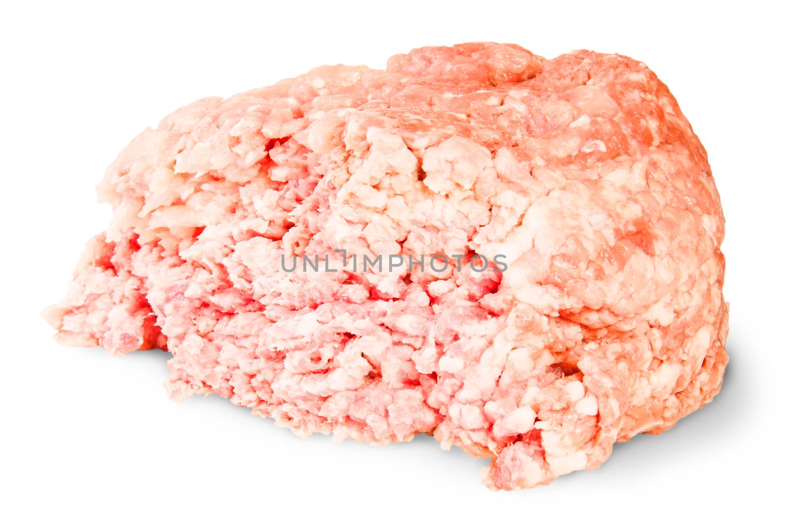 Raw Ground Beef Isolated On White Background
