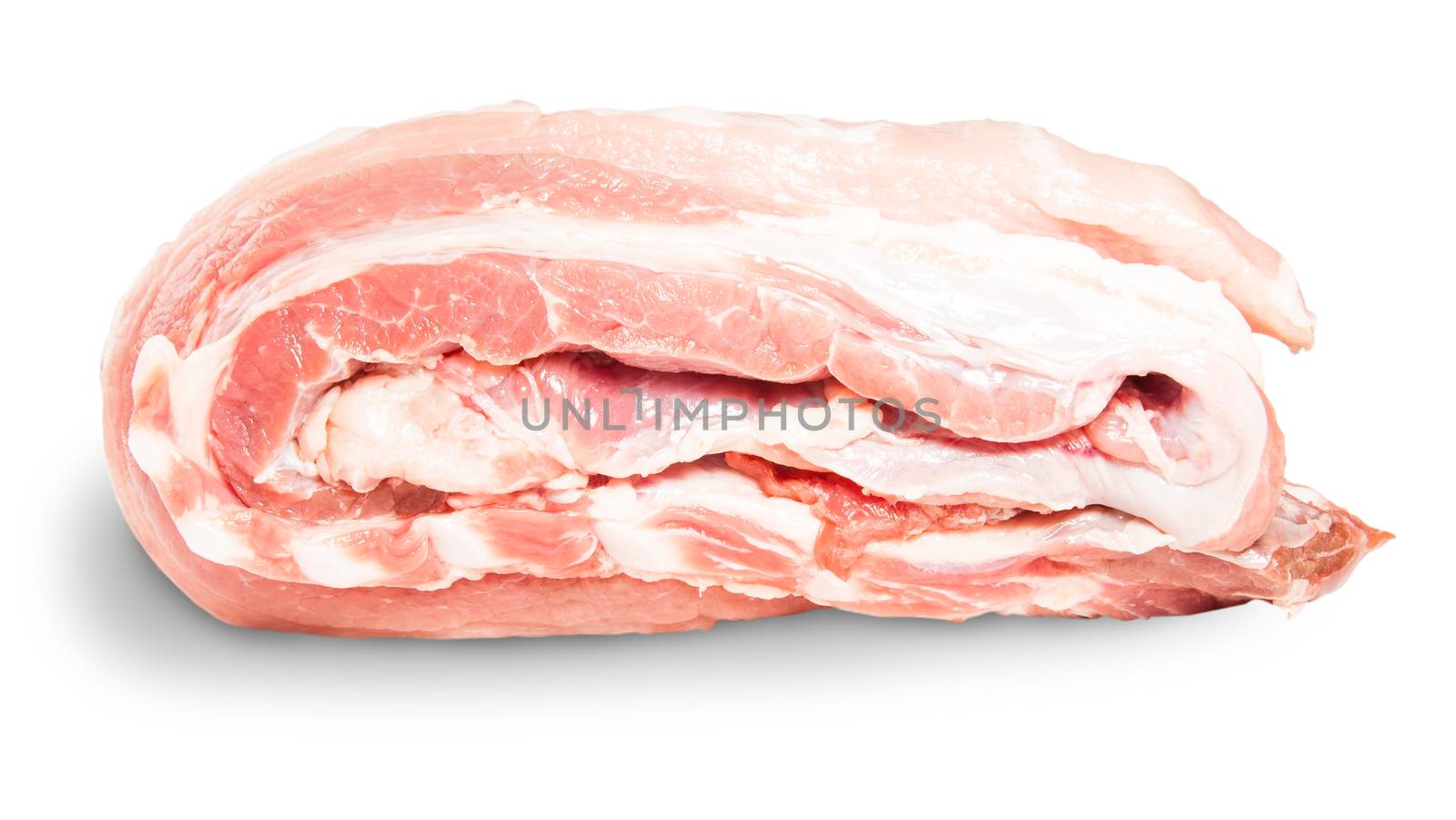 Raw Pork Ribs On A Roll Lying On Its Side by Cipariss