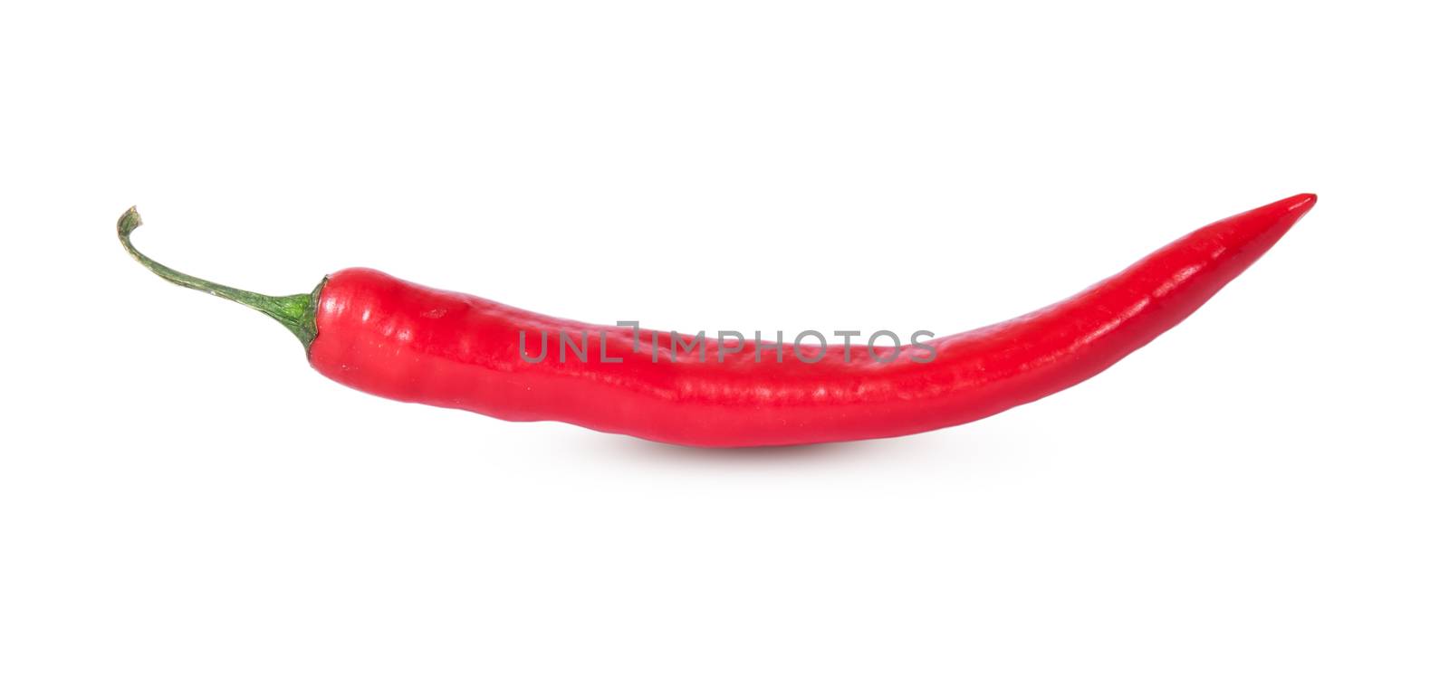 Ripe juicy red hot chili peppers isolated on white background