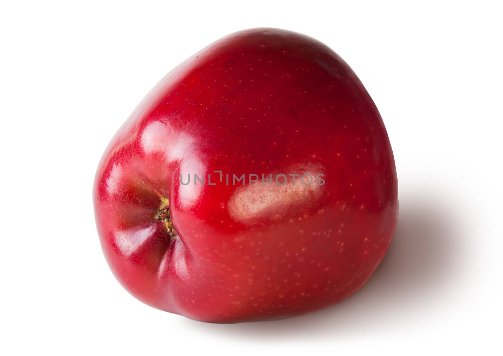 Red ripe apple isolated on white background