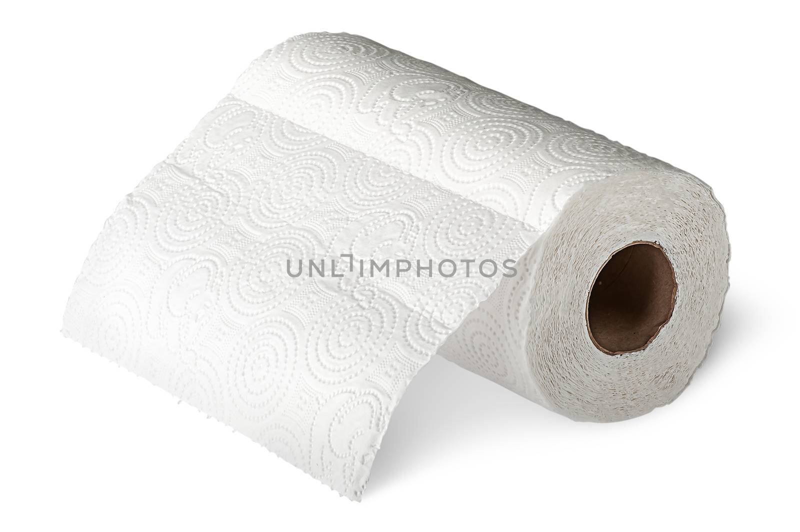 Roll white paper towels horizontally unrolled by Cipariss
