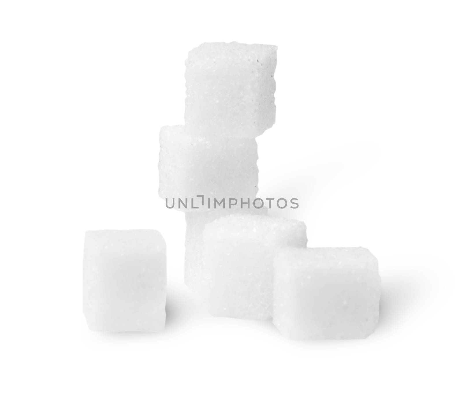 Some Sugar Cubes Isolated On White Background