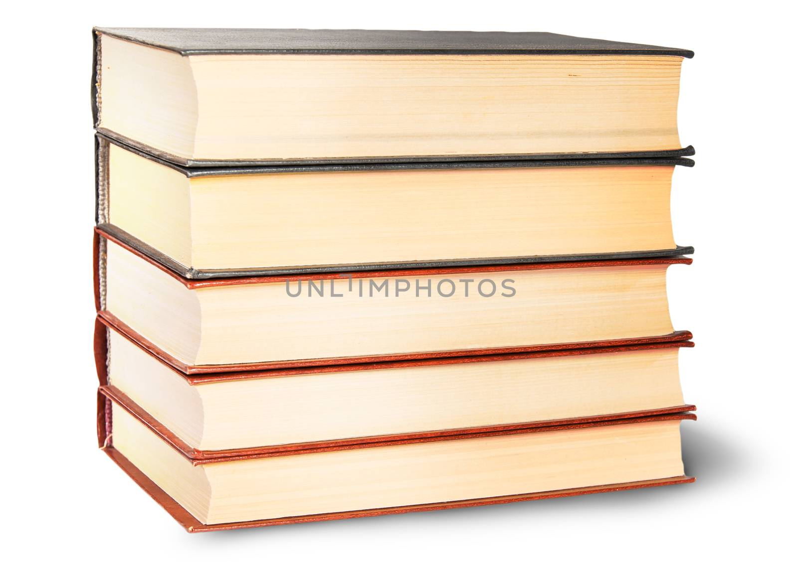 Stack Of Old Books Isolated On White Background