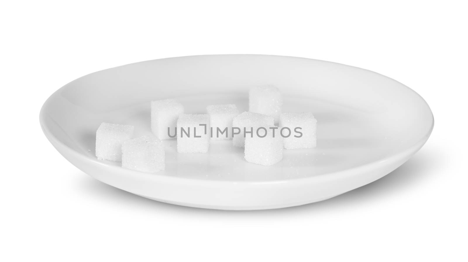 Sugar Cubes On A White Plate by Cipariss