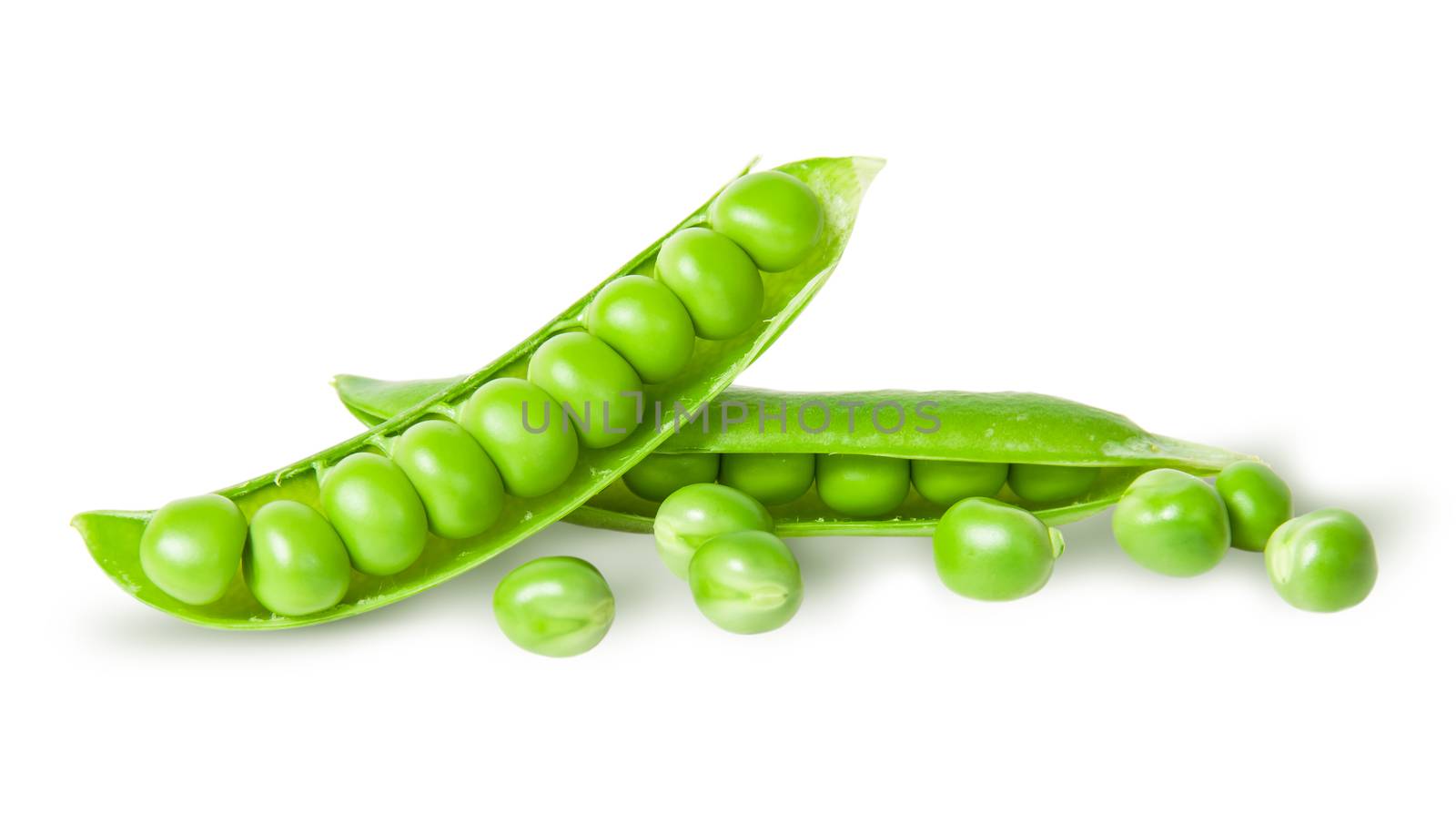Two disclosed pea pods and peas by Cipariss