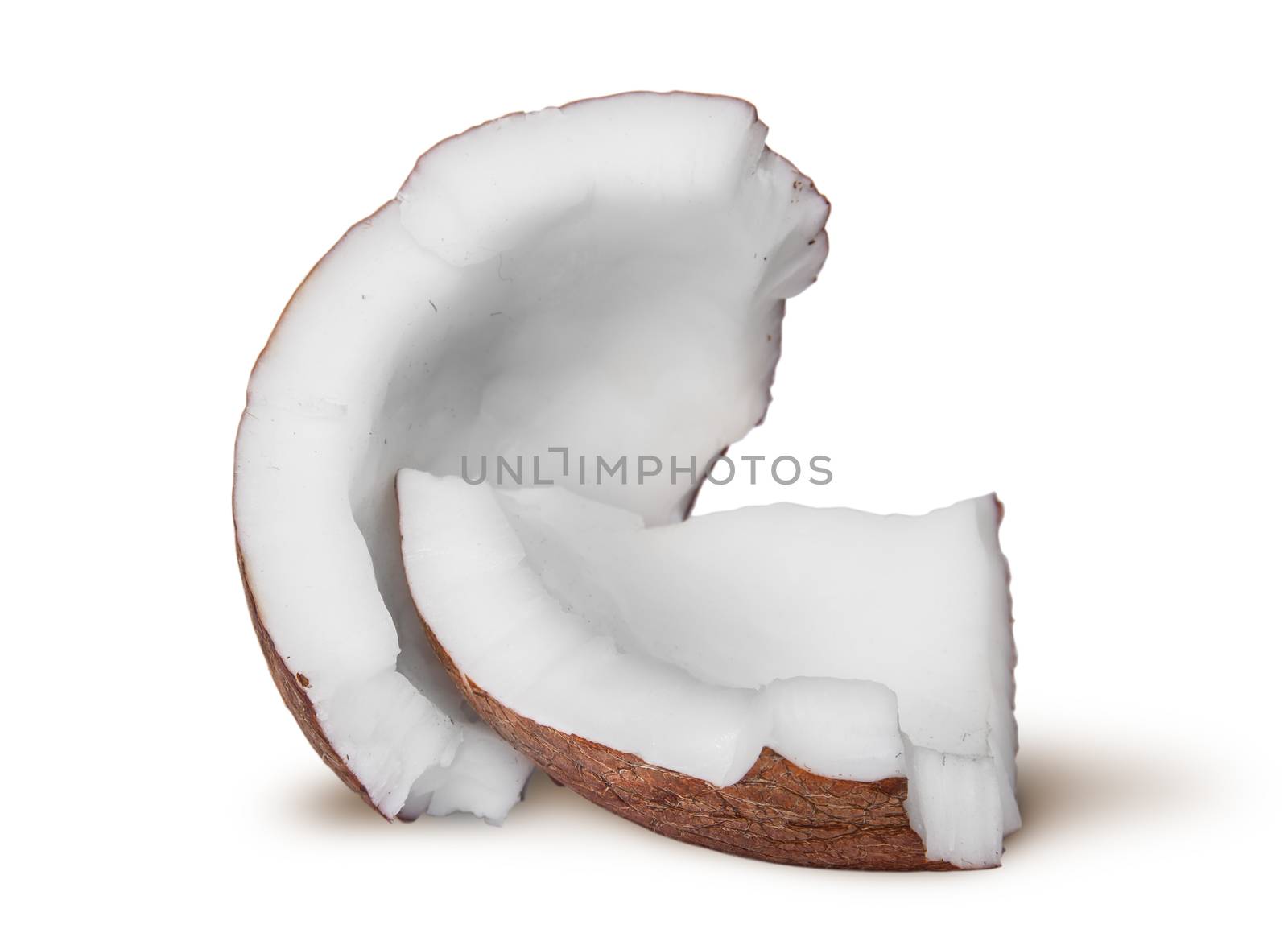 Two pieces of coconut pulp rotated by Cipariss