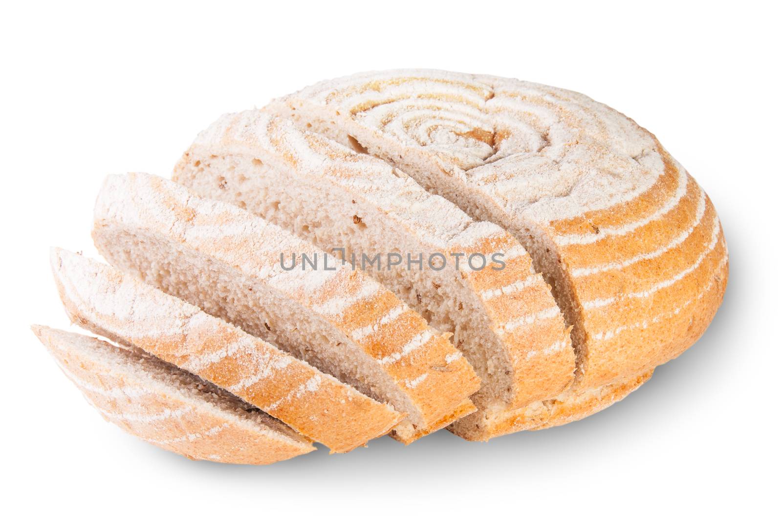 Unleavened Bread With Dill Seeds Isolated On White Background