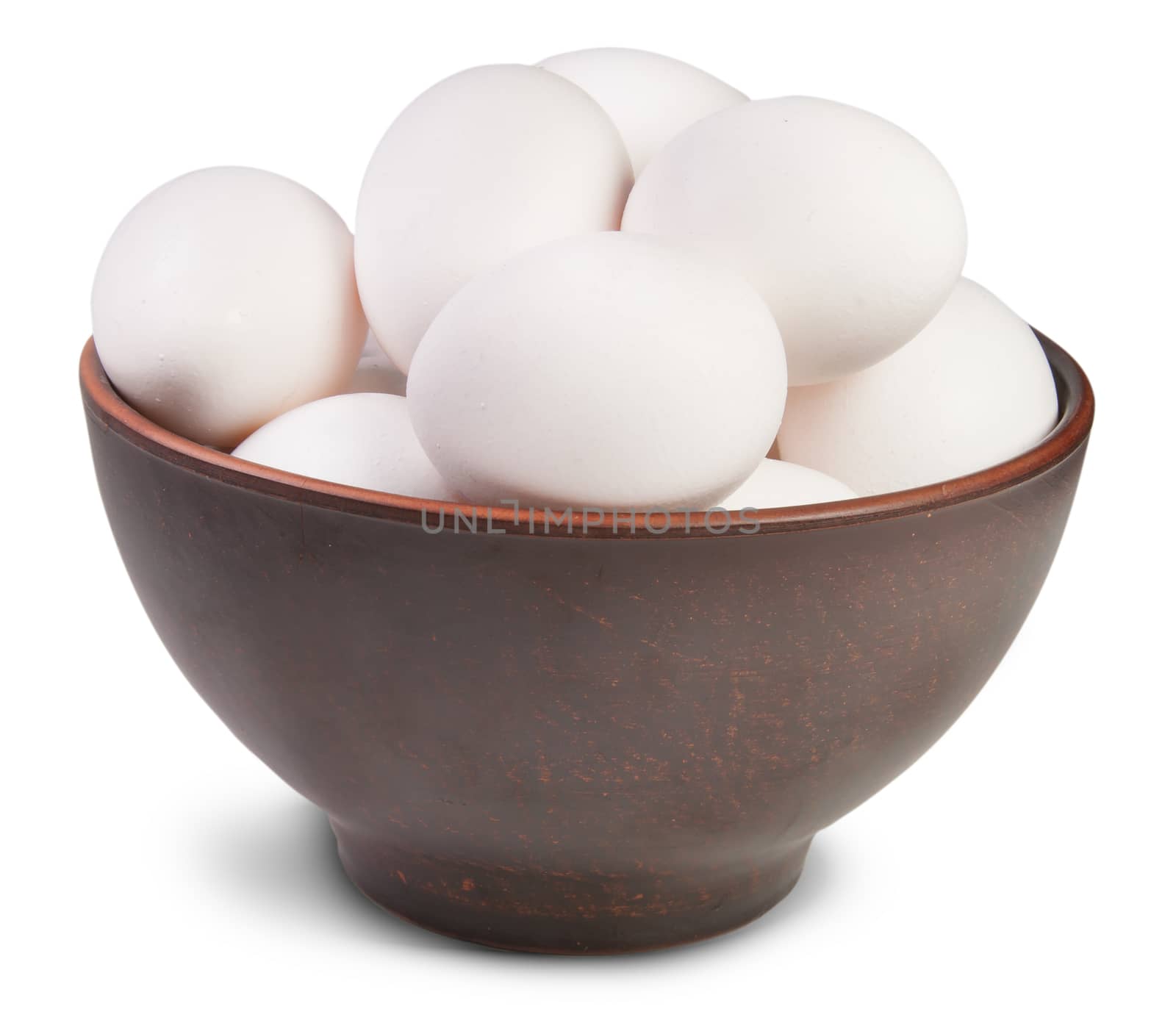 White Eggs Into Ceramic Bowl by Cipariss