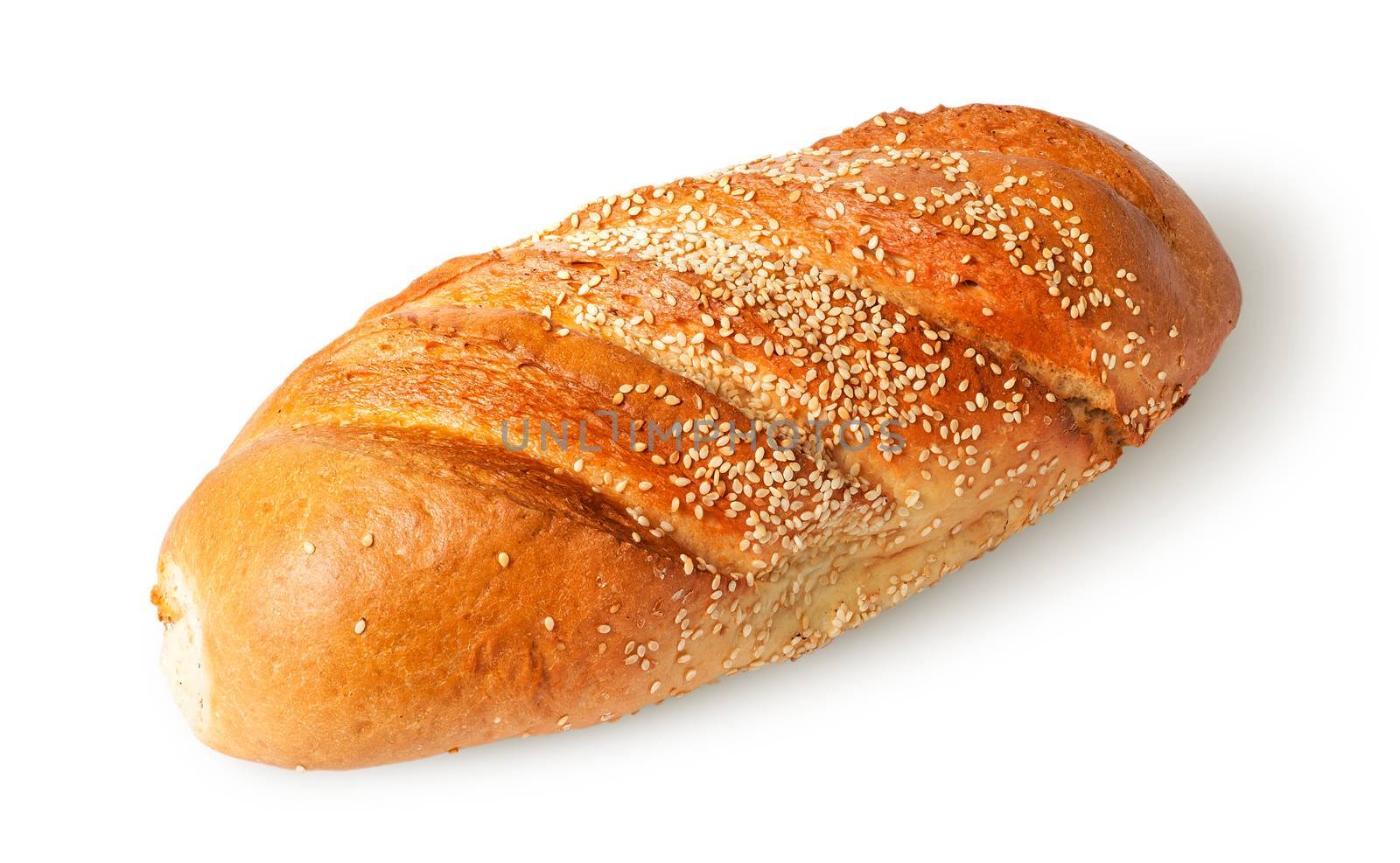 White long loaf with sesame seeds rotated by Cipariss