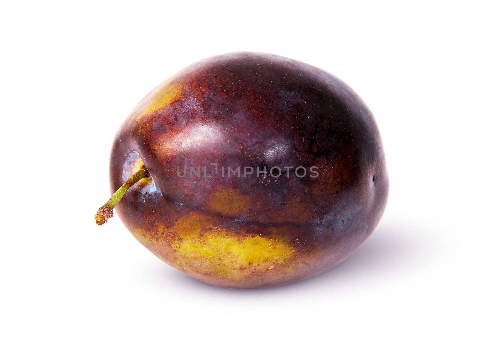 Whole plum violet side isolated on white background
