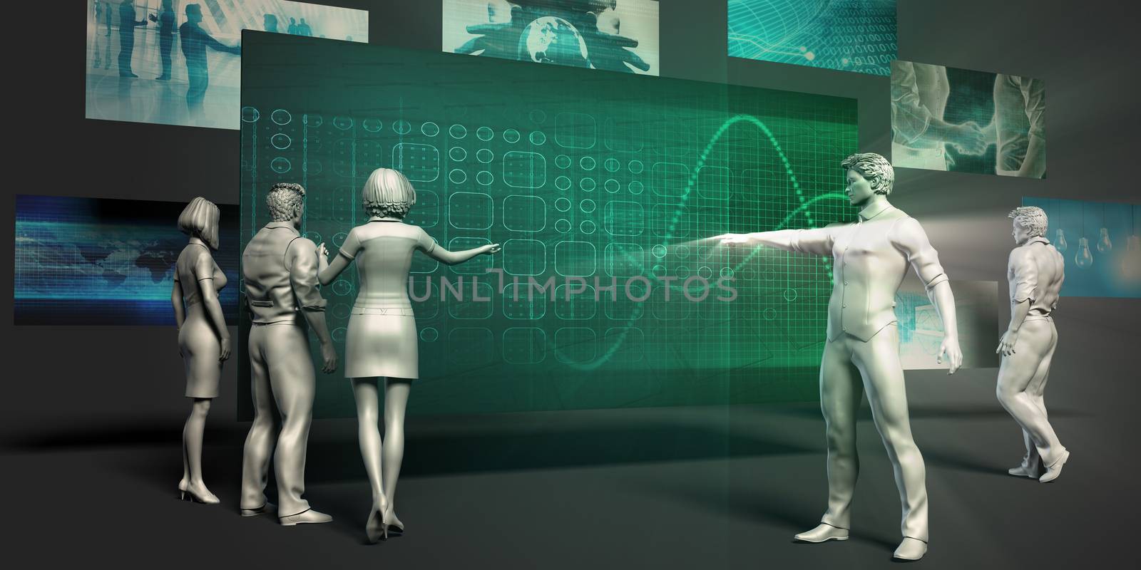 Business Analytics Concept with Virtual Presentation Background