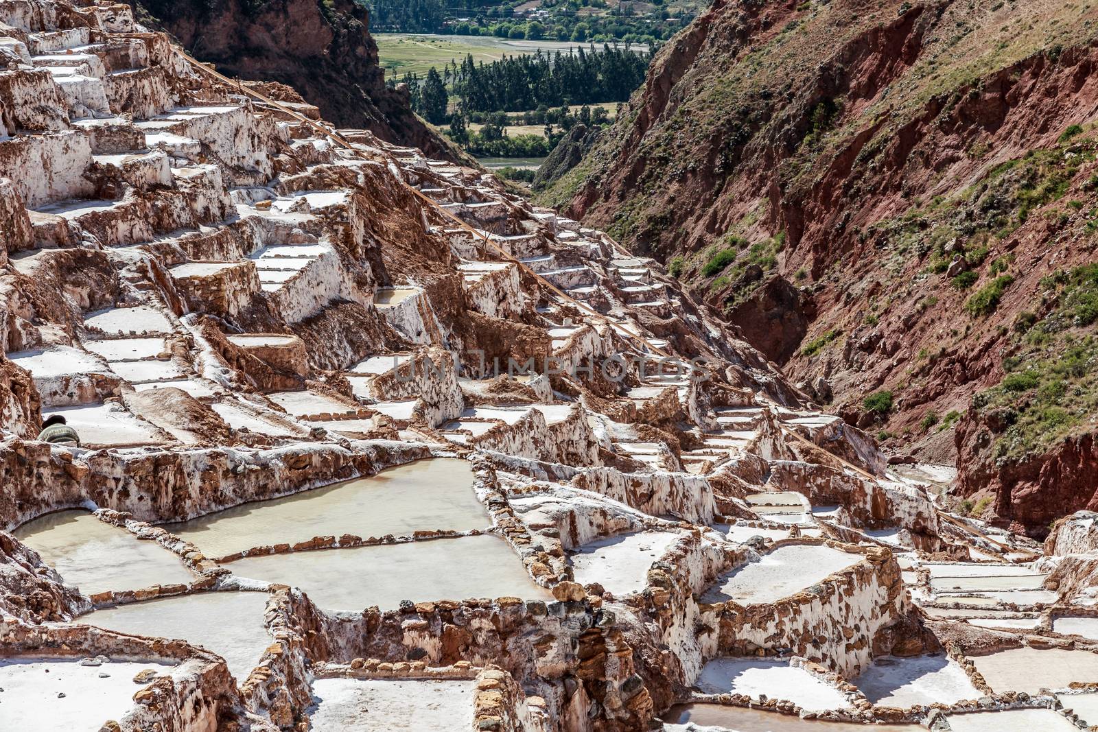 Salt mines terraces and basins, Salineras de Maras. Peru by ambeon