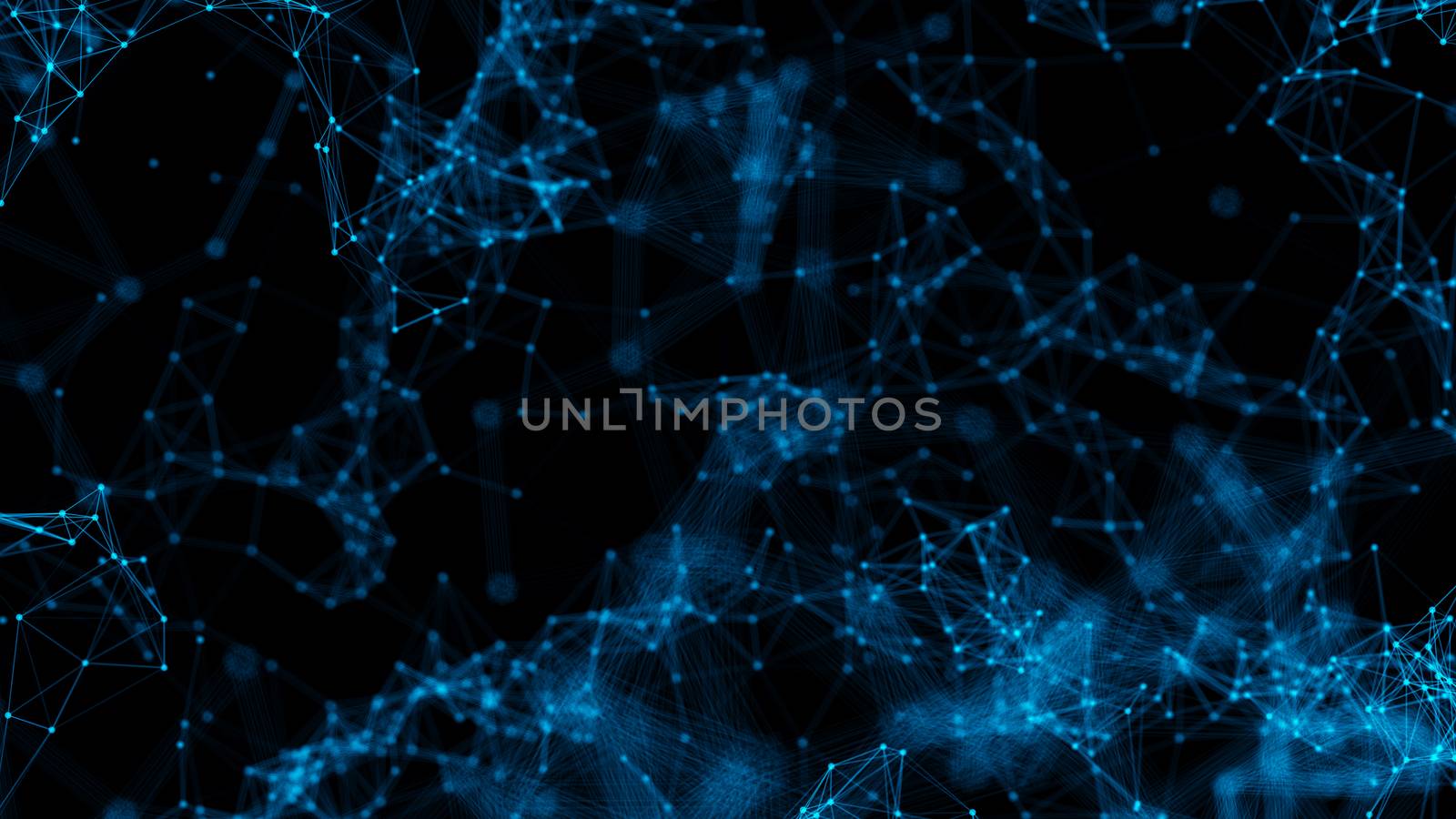 Abstract background with connecting dots. 3d rendering