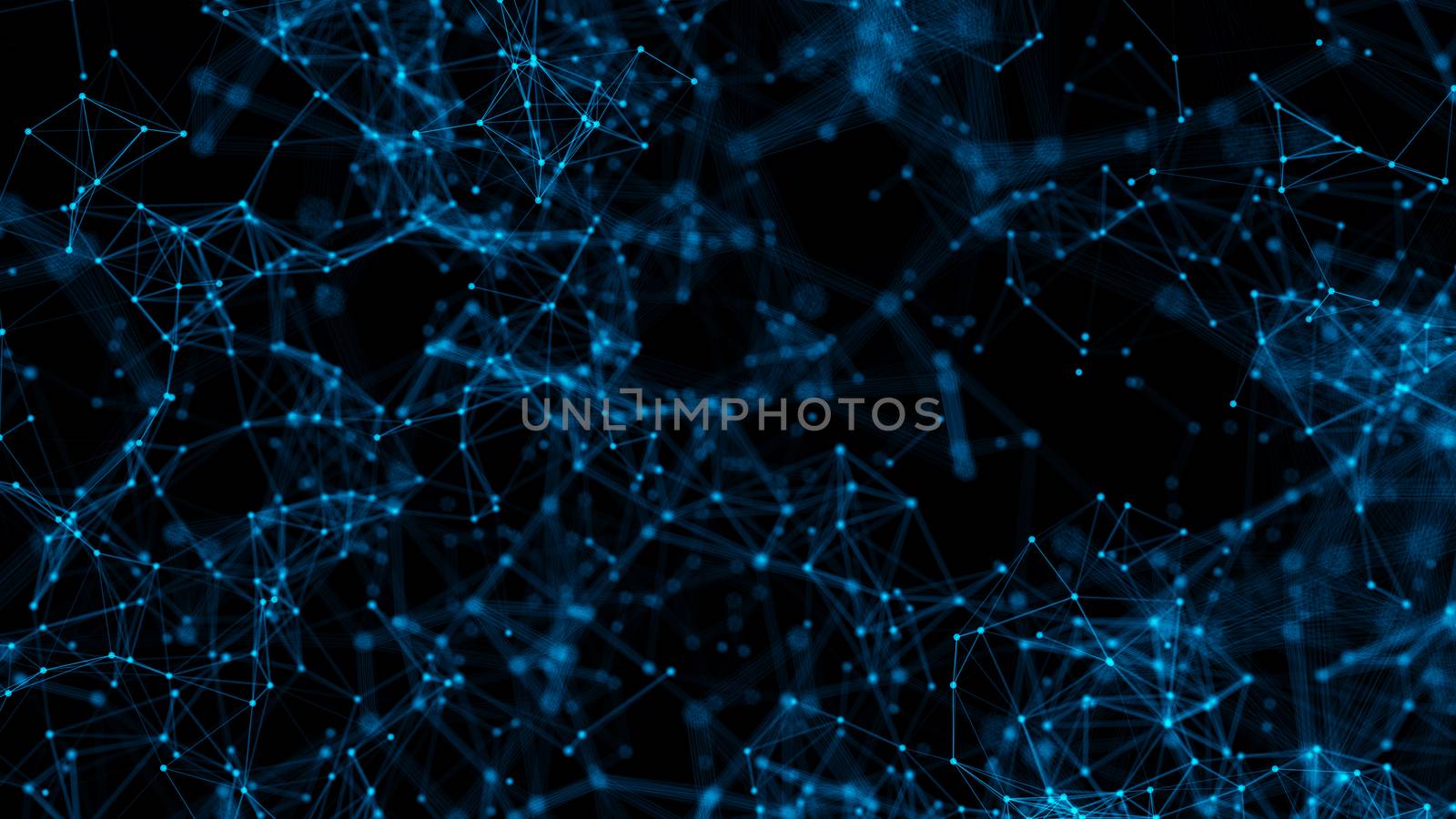 Abstract background with connecting dots. 3d rendering