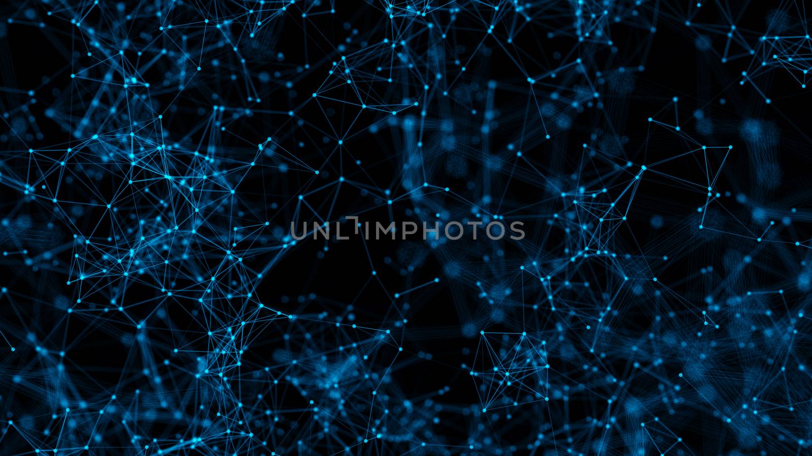 Abstract background with connecting dots. 3d rendering