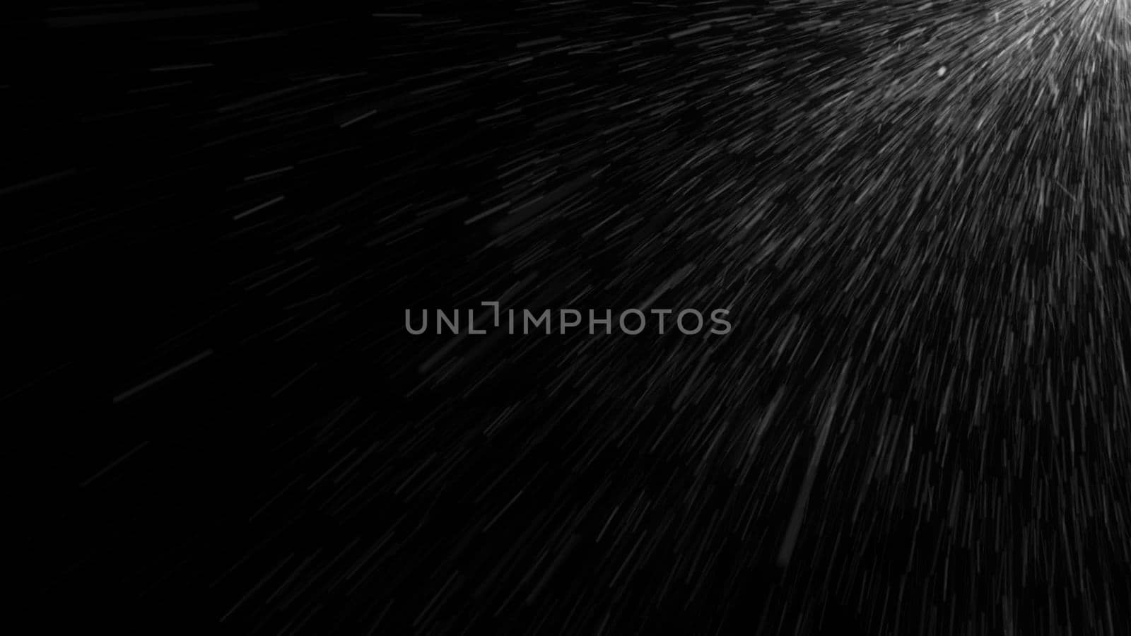 Abstract background with rain on black backdrop. 3d rendering