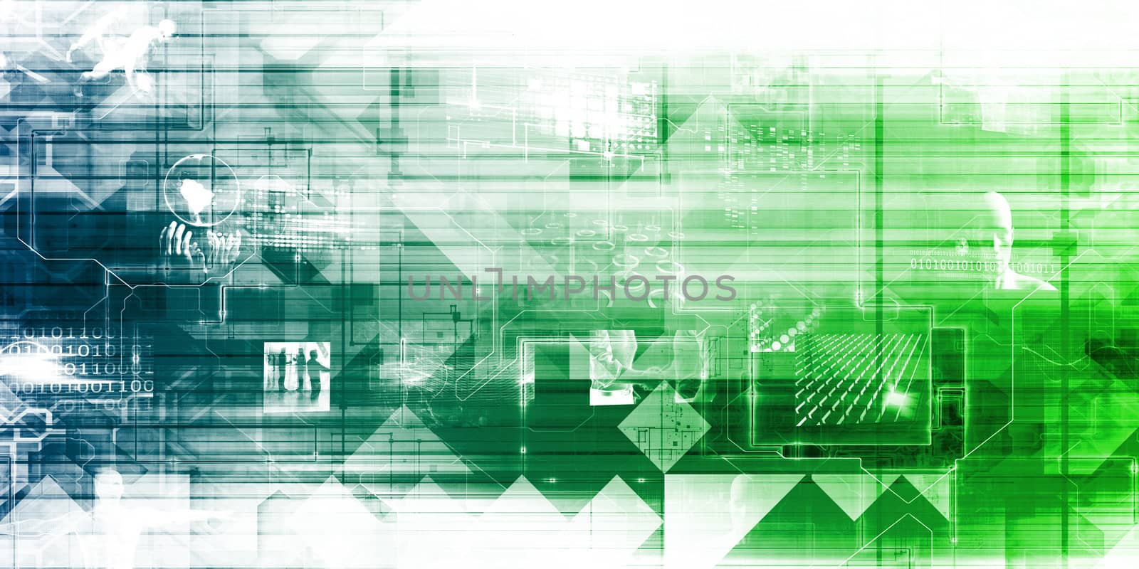 Science Technology Abstract on White Background as Art