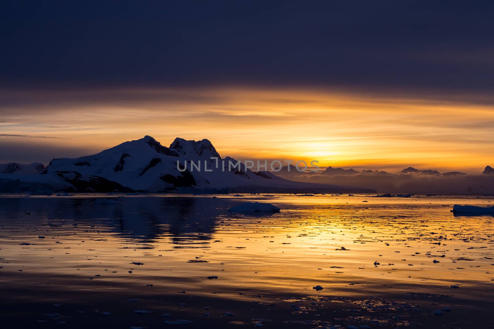 Sunset at Lemaire Channel, Antarctica by ambeon