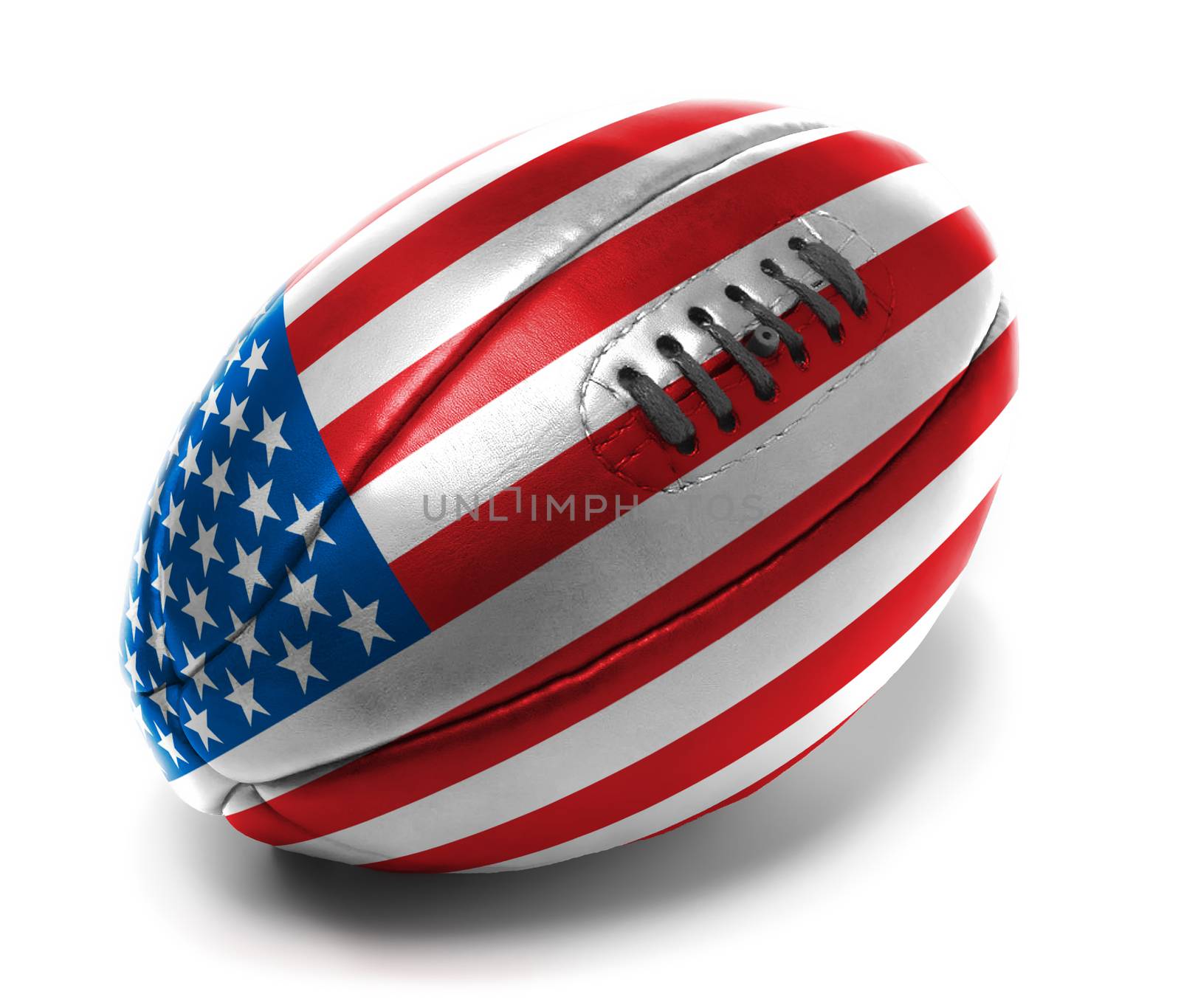 American flag painted in rugby ball