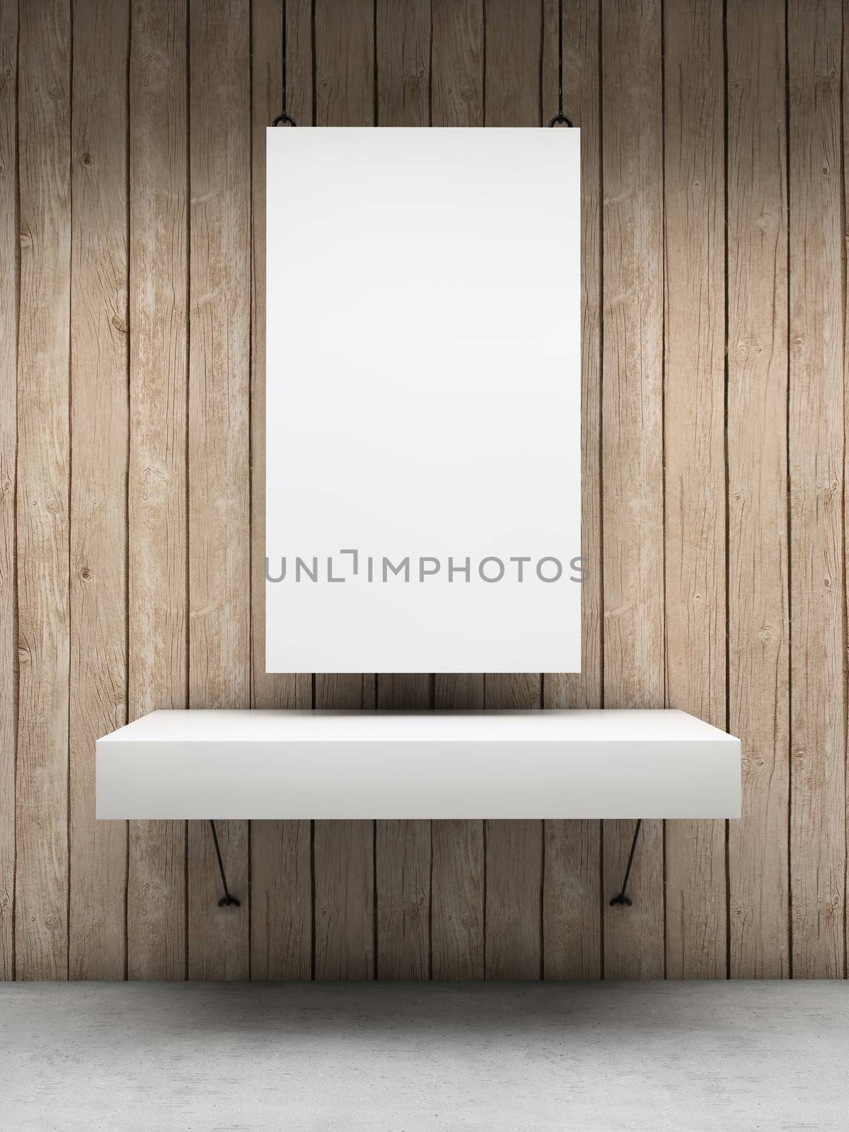 White card over shelve by dynamicfoto