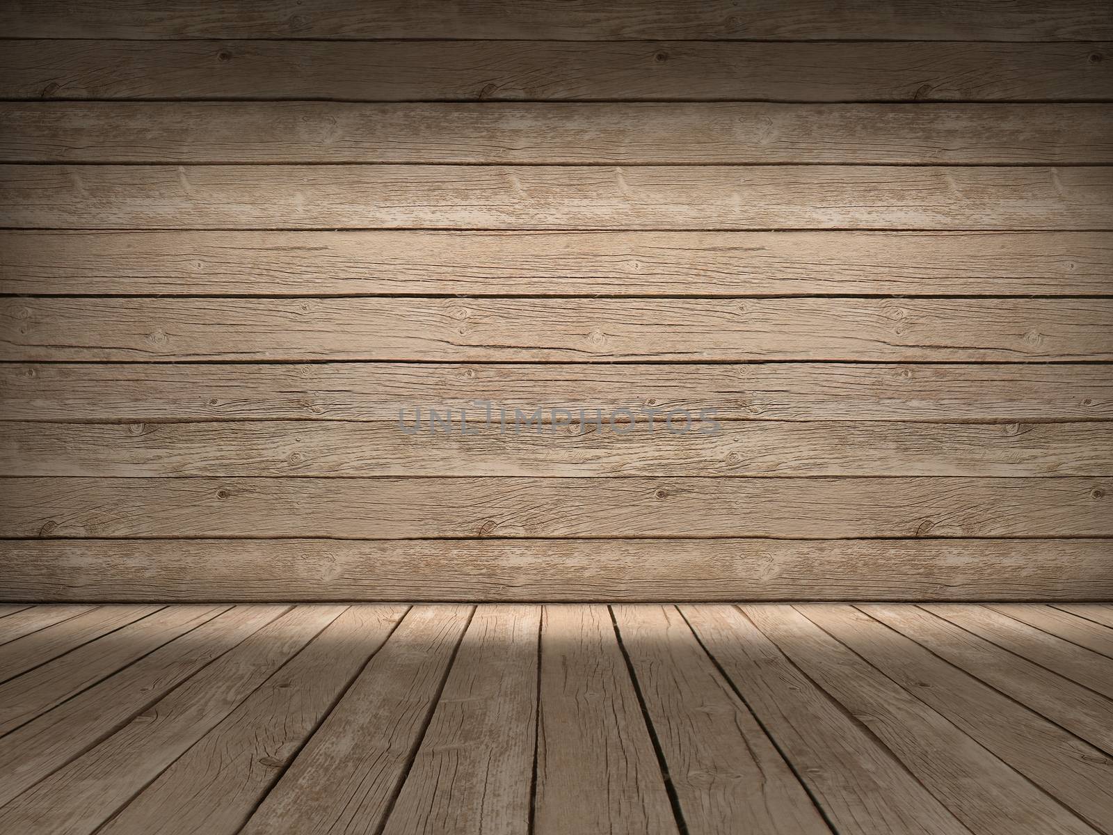 Room with wood wall and wood floor with beautiful light
