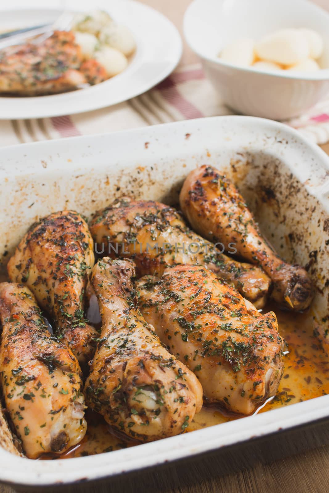 home cooked oven roasted chicken drumsticks