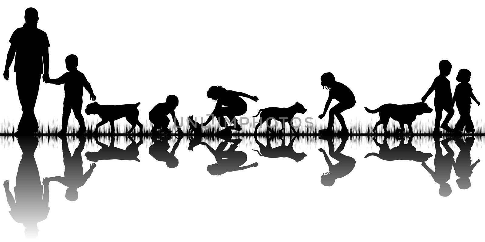 I love animals concept with silhouettes of people and animals by hibrida13