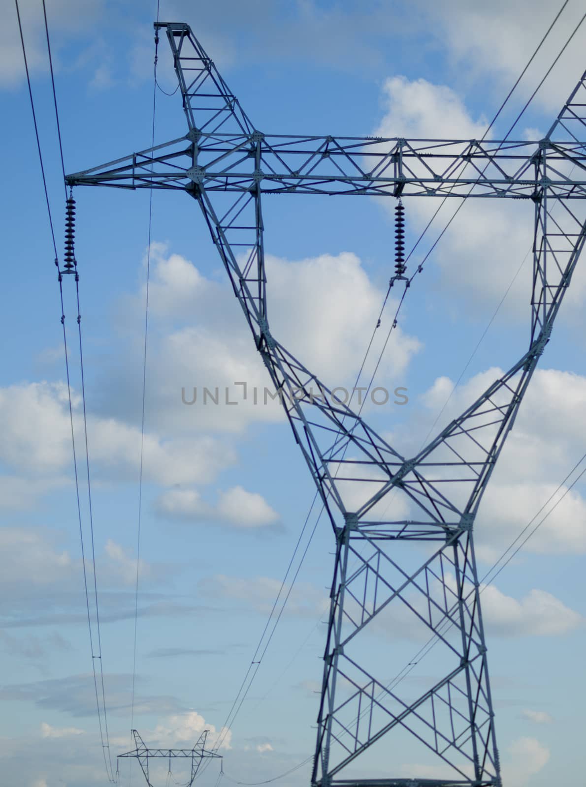 COLOR PHOTO OF TRANSMISSION TOWER OR ELECTRICITY PYLON