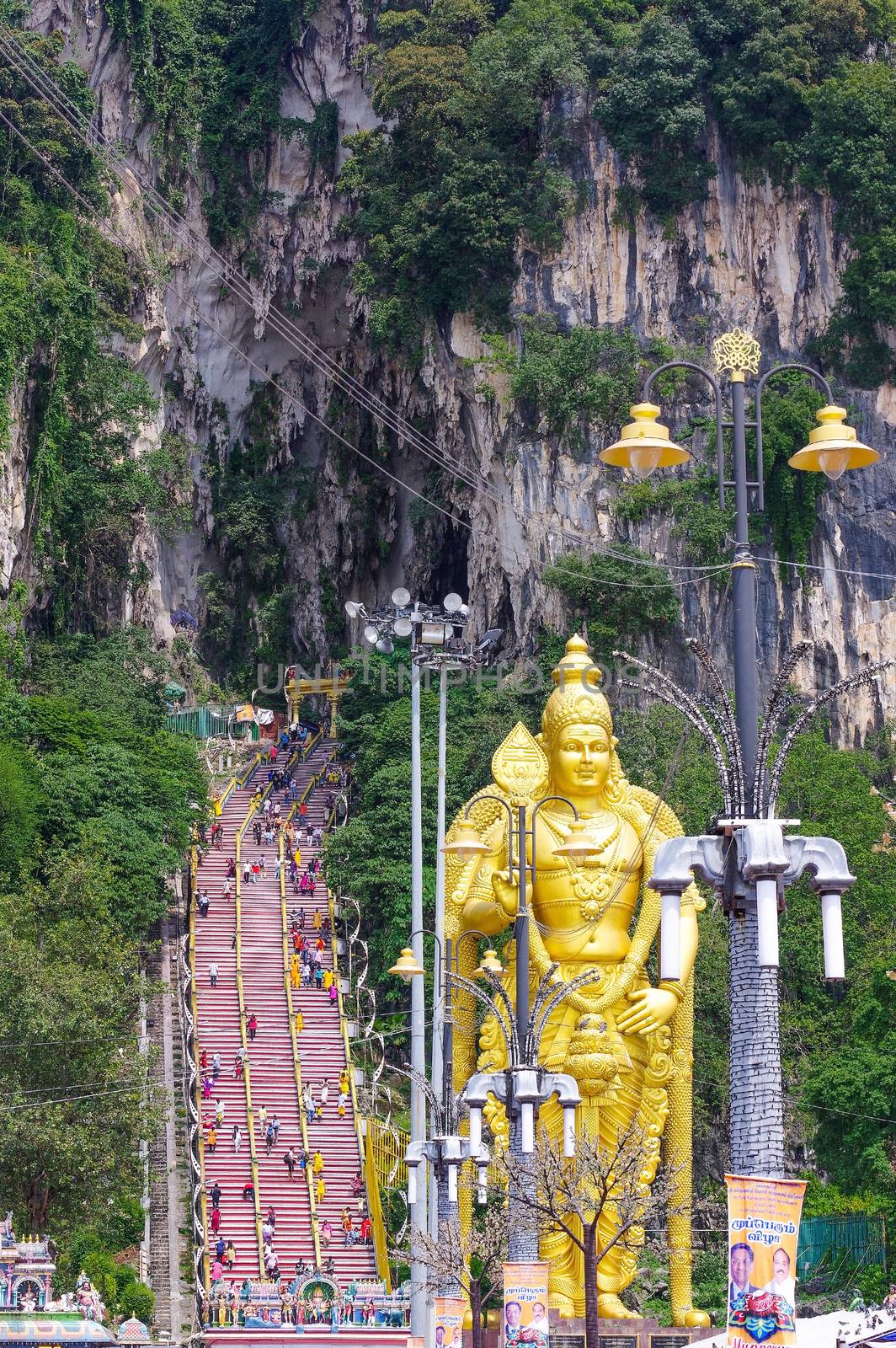 KUALA LUMPUR, MALAYSIA - January 17, 2016. Statue of Lord Muragan at Batu Caves. by evolutionnow