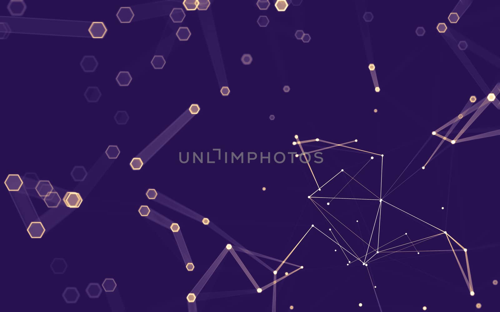 Abstract polygonal space low poly dark background with connecting dots and lines. Connection structure. 3d rendering