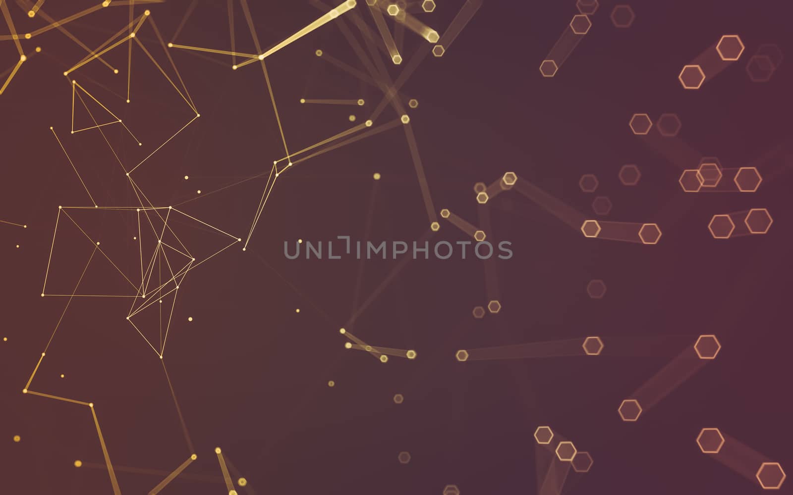 Abstract polygonal space low poly dark background with connecting dots and lines. Connection structure. 3d rendering