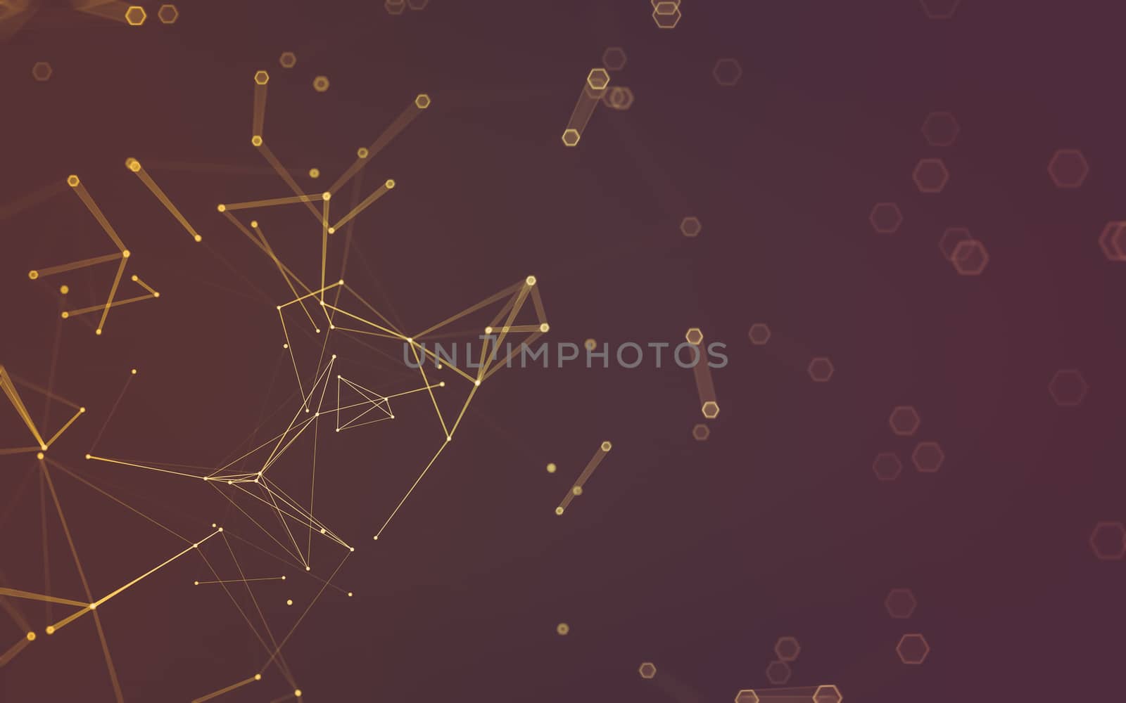 Abstract polygonal space low poly dark background with connecting dots and lines. Connection structure. 3d rendering