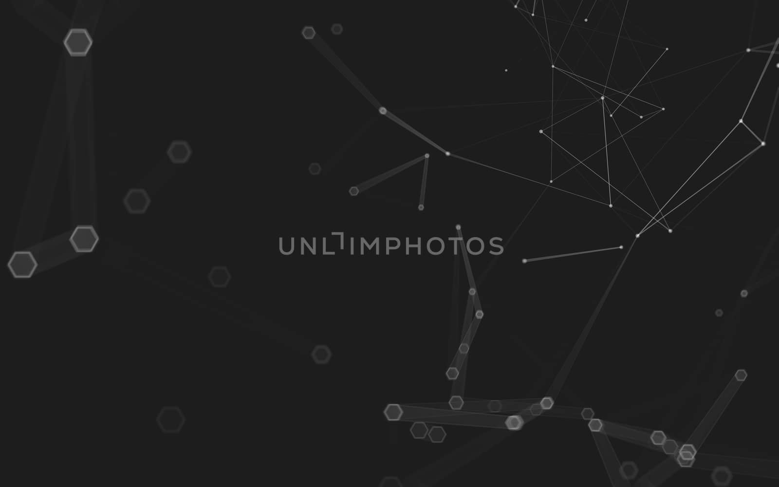 Abstract polygonal space low poly dark background with connecting dots and lines. Connection structure. 3d rendering