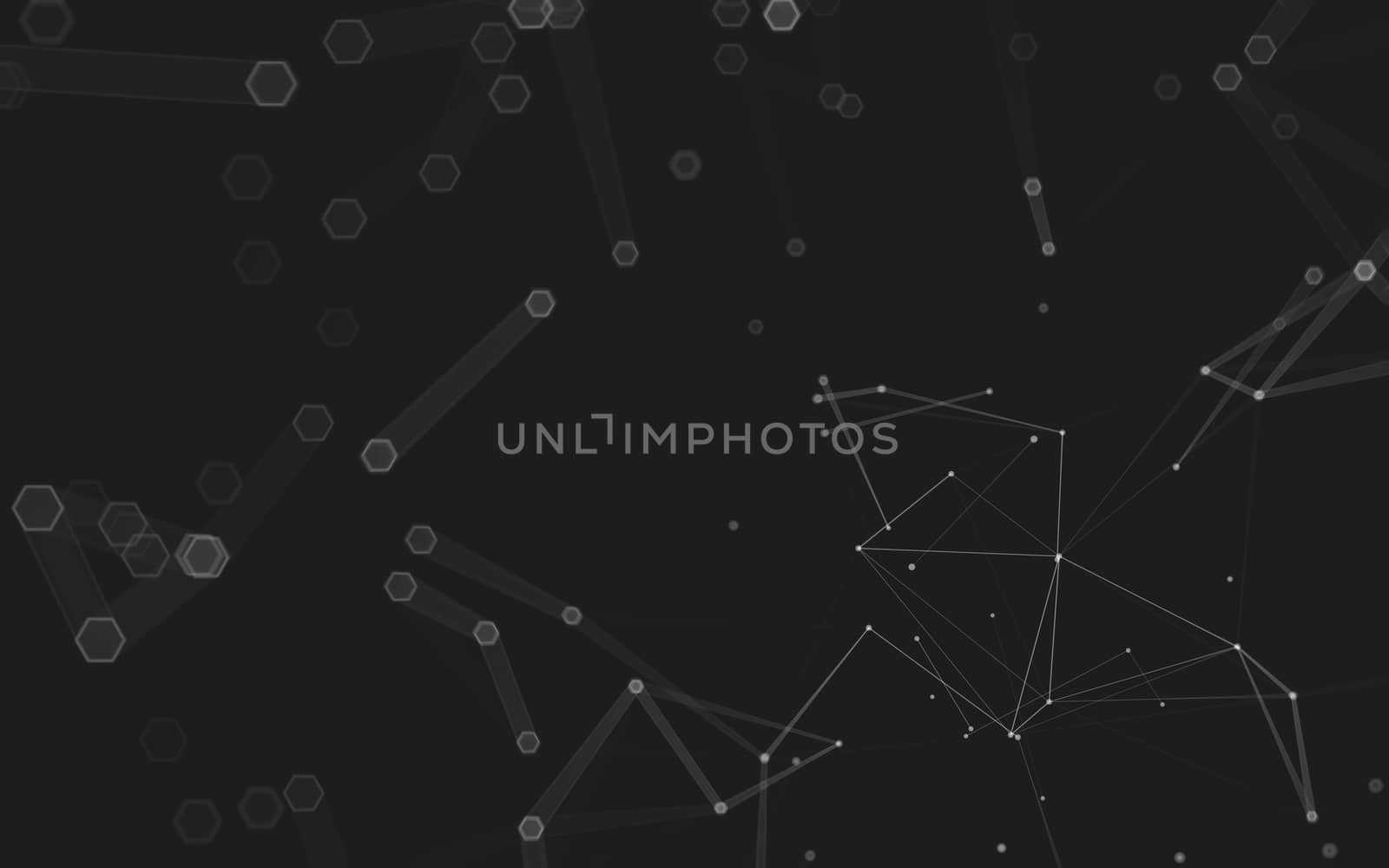 Abstract polygonal space low poly dark background, 3d rendering by teerawit