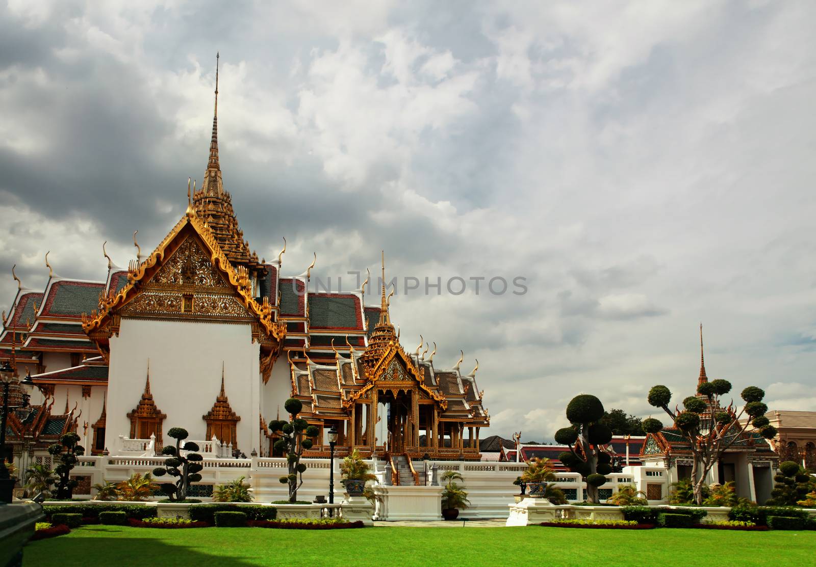 Wat Phra Kaeo temple gable by ssuaphoto