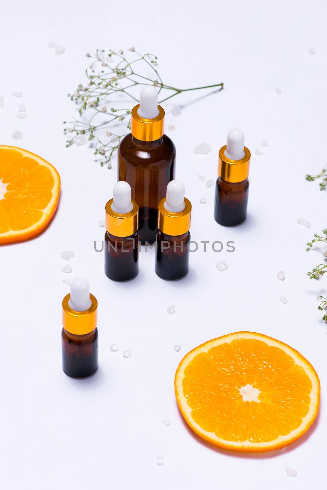 Branding mock-up. Natural essential oil, Cosmetic bottle contain by makidotvn