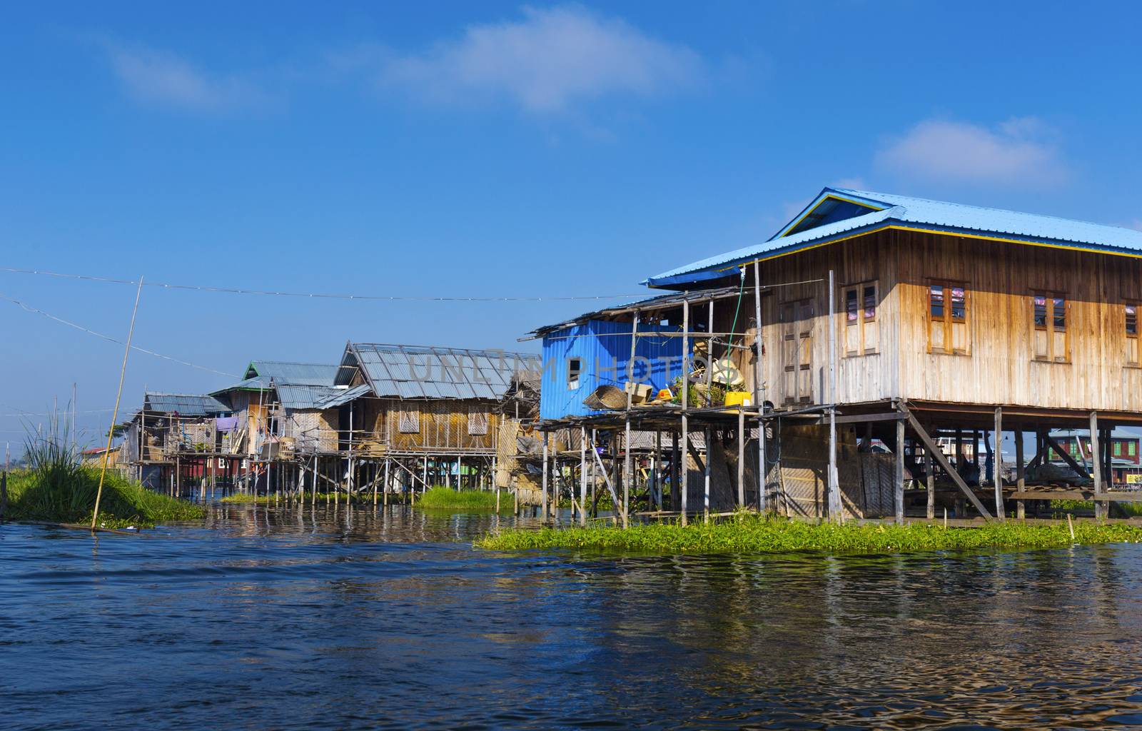 Traditional floating village at Inle Lake, Myanmar ( Burma )