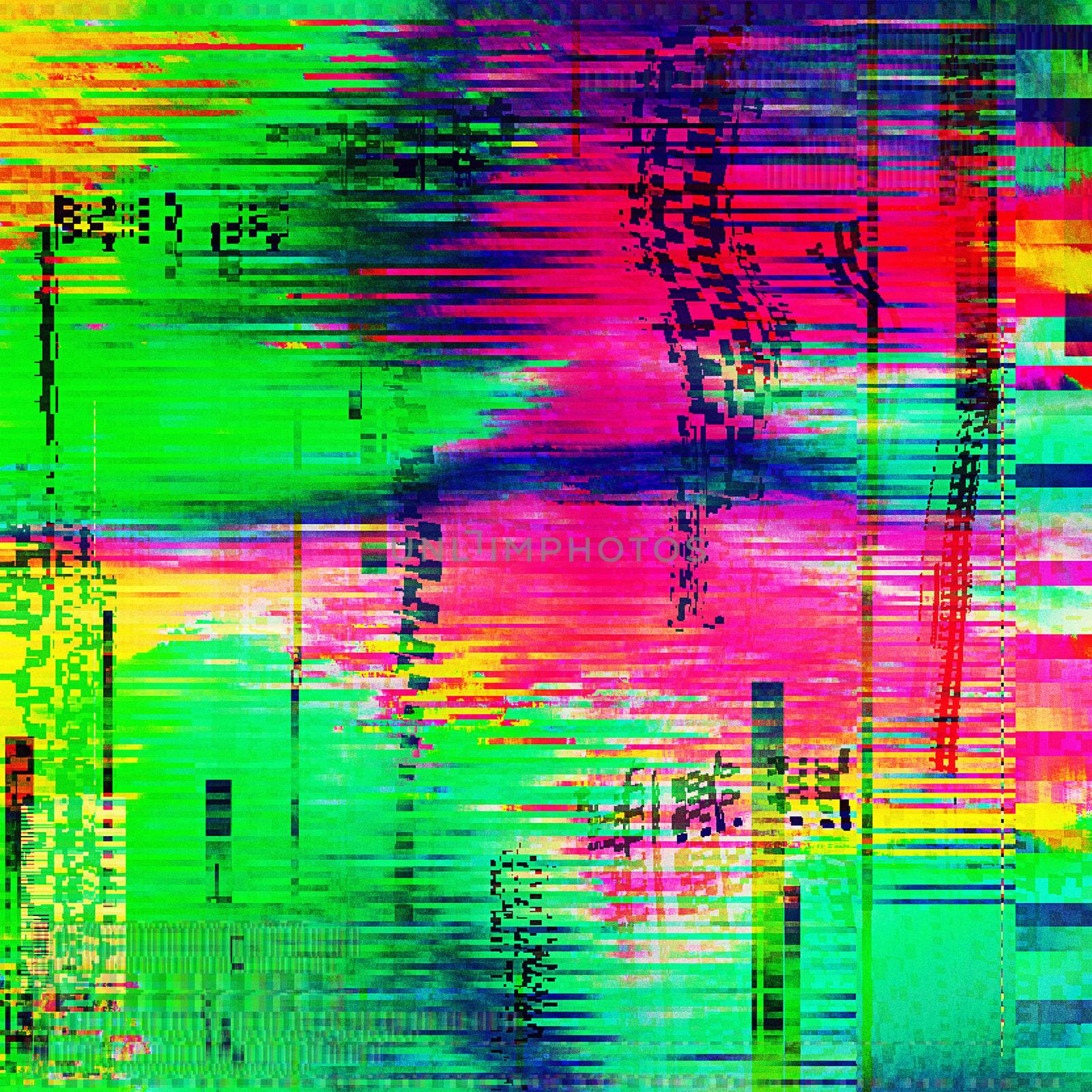 Colourful glitch abstract background by Vanzyst