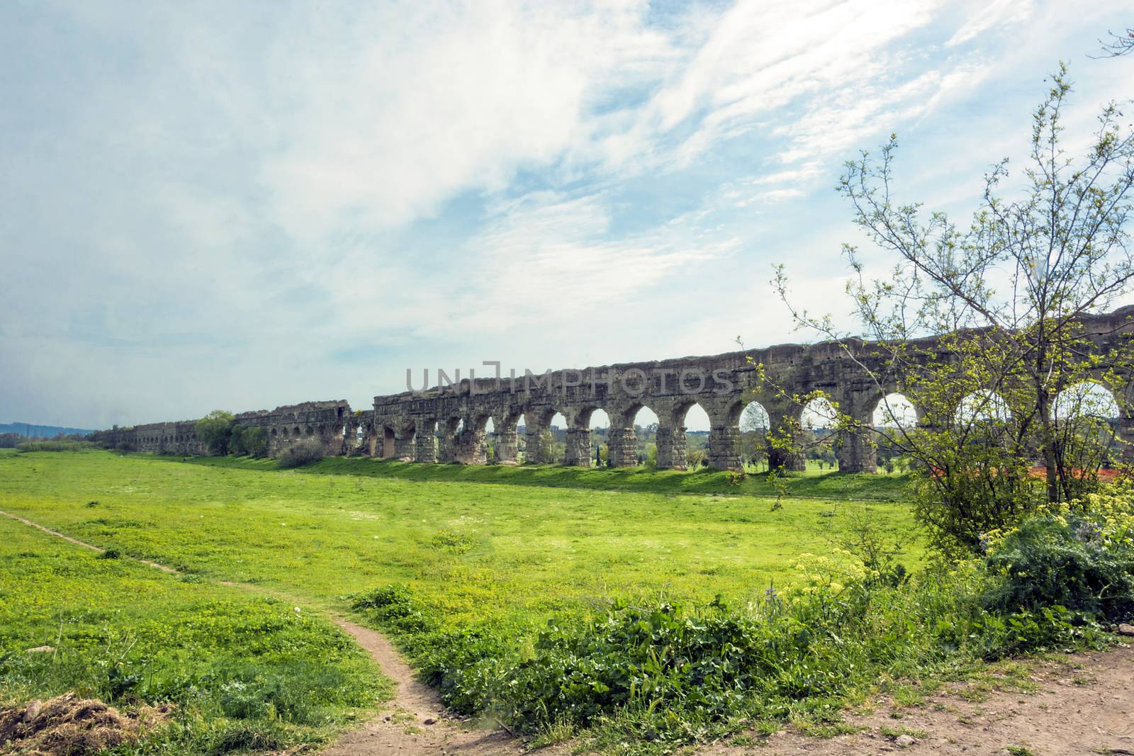 Parco degli acquedotti along the Appian way in Rome