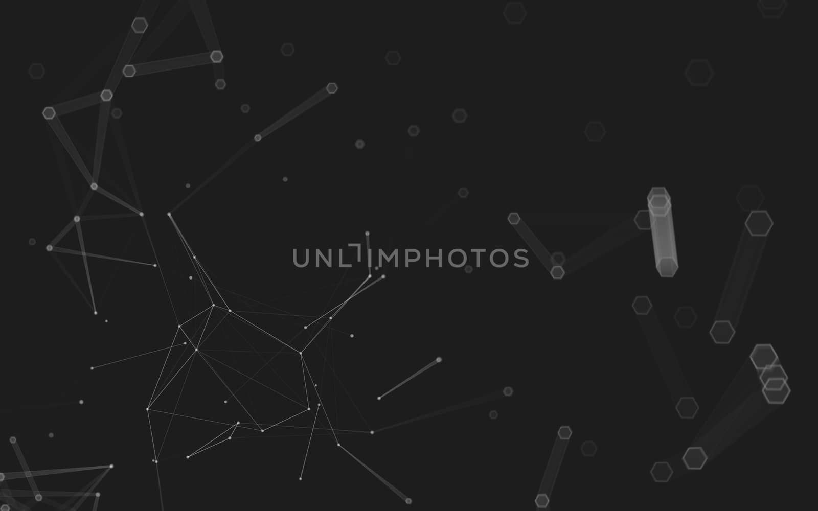 Abstract polygonal space low poly dark background, 3d rendering by teerawit