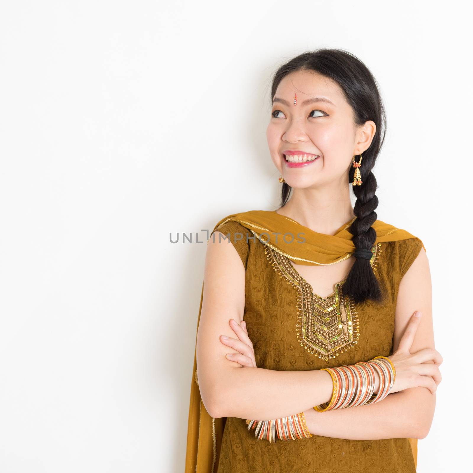 Mixed race Indian female in sari dress by szefei