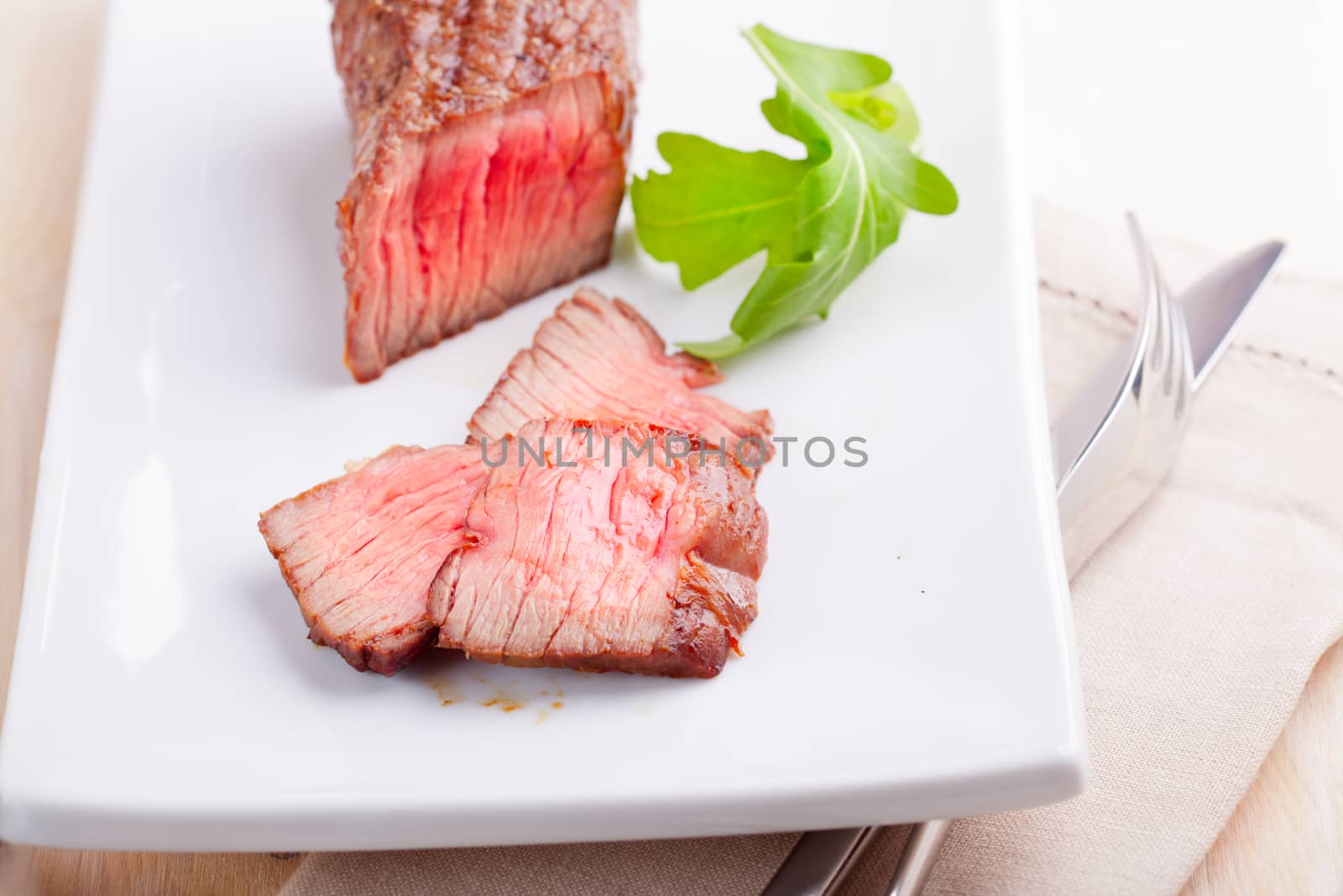 Fresh medium grilled steak by supercat67