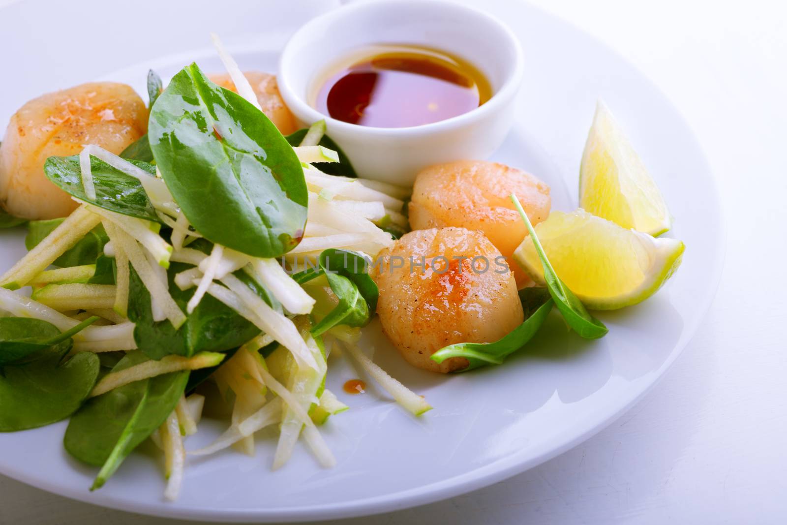 Scallop Salad with greenery by supercat67
