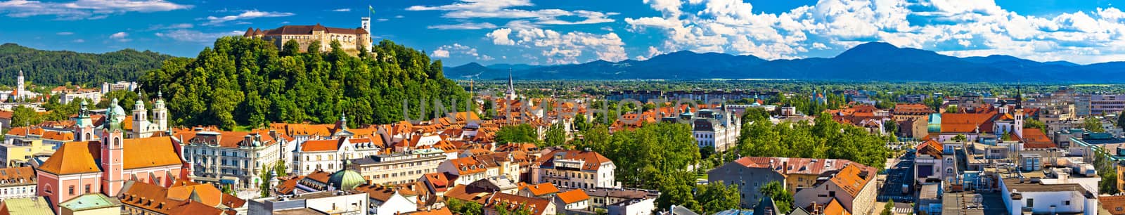 City of Ljubljana panoramic view, capital of Slovenia