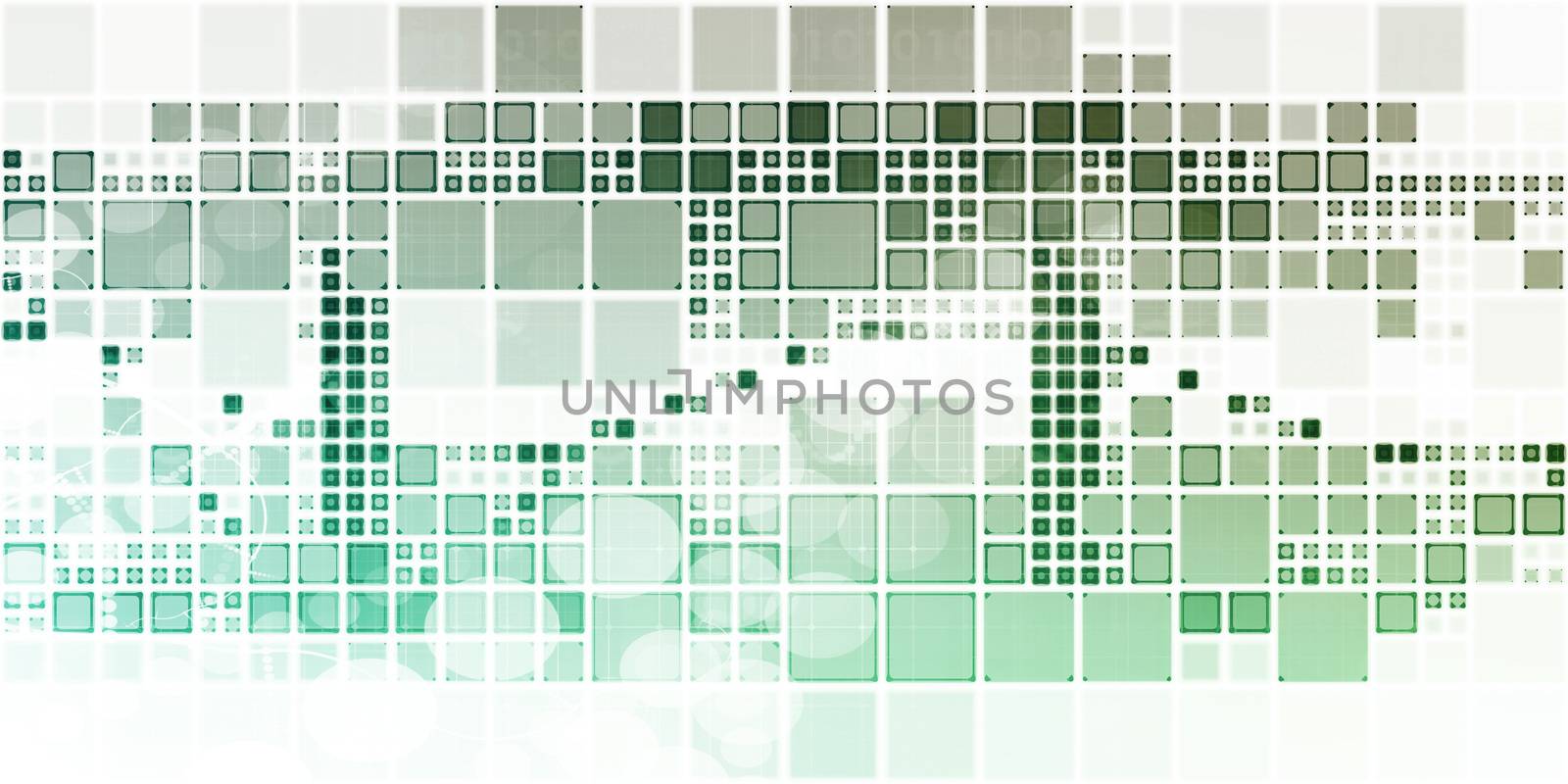 Block Abstract Background with Dynamic Digital Theme Art
