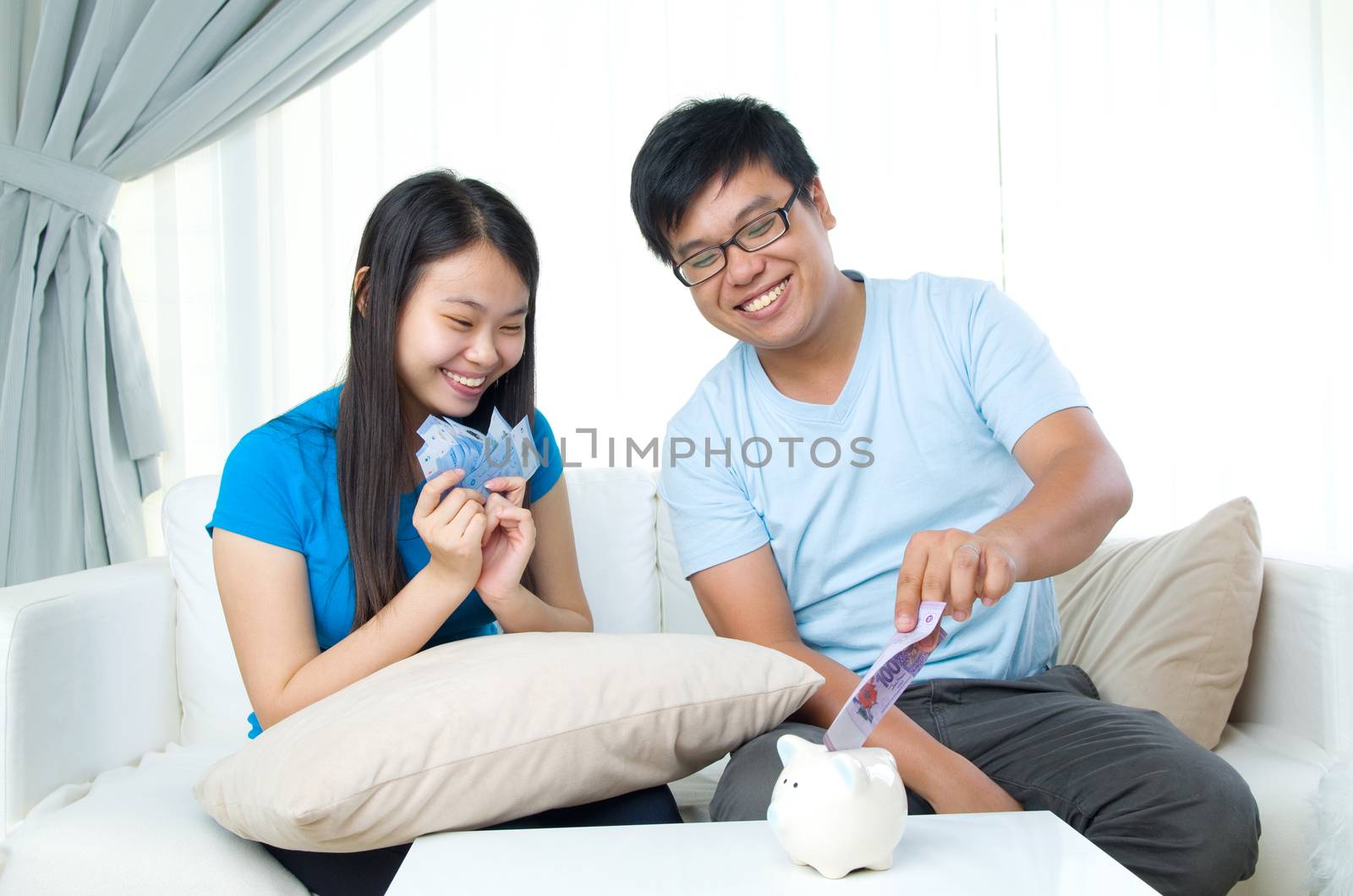 husband and wife with family finance concept