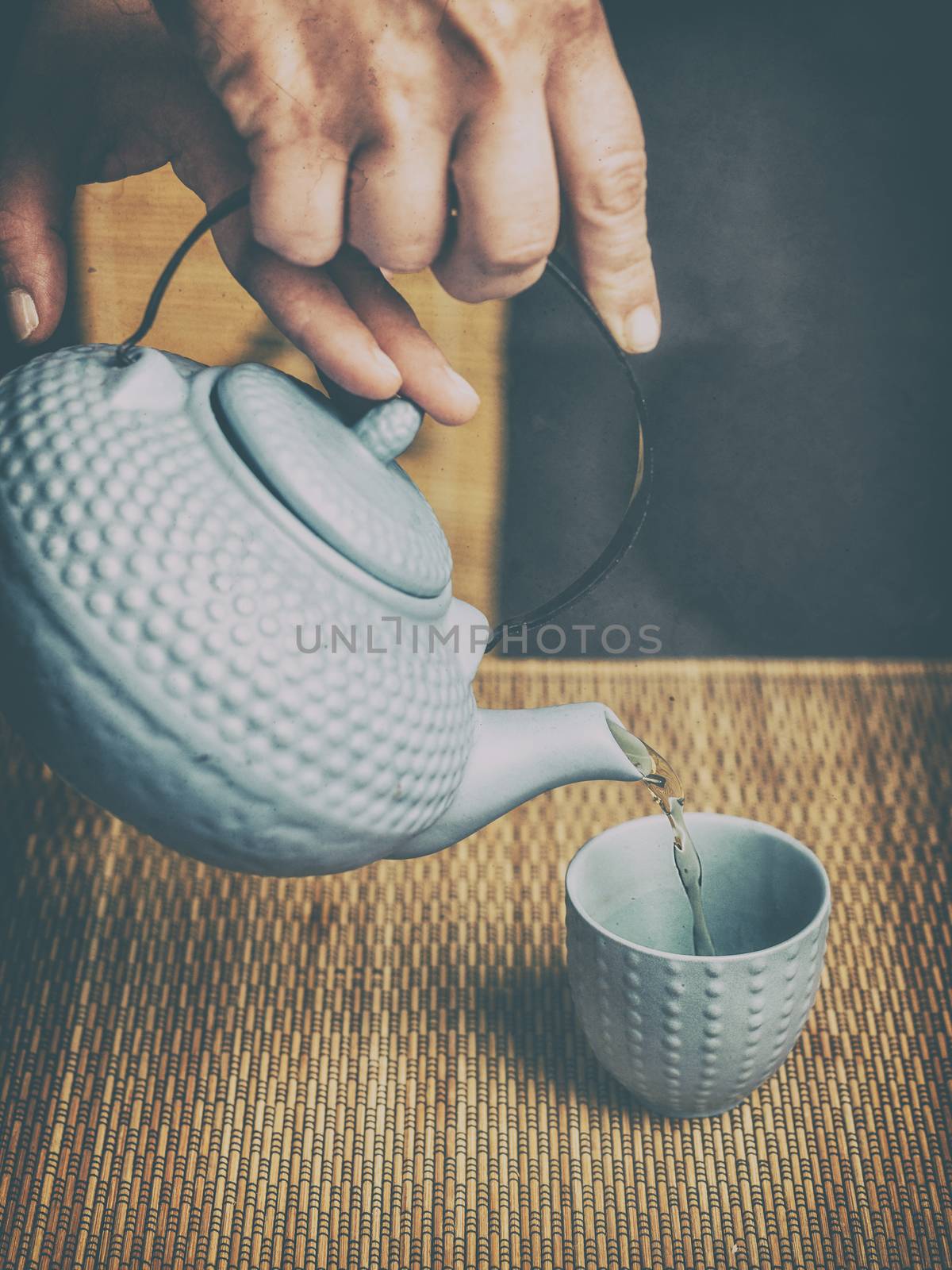 Japanese tea ceremony uses leaf tea, primarily sencha.