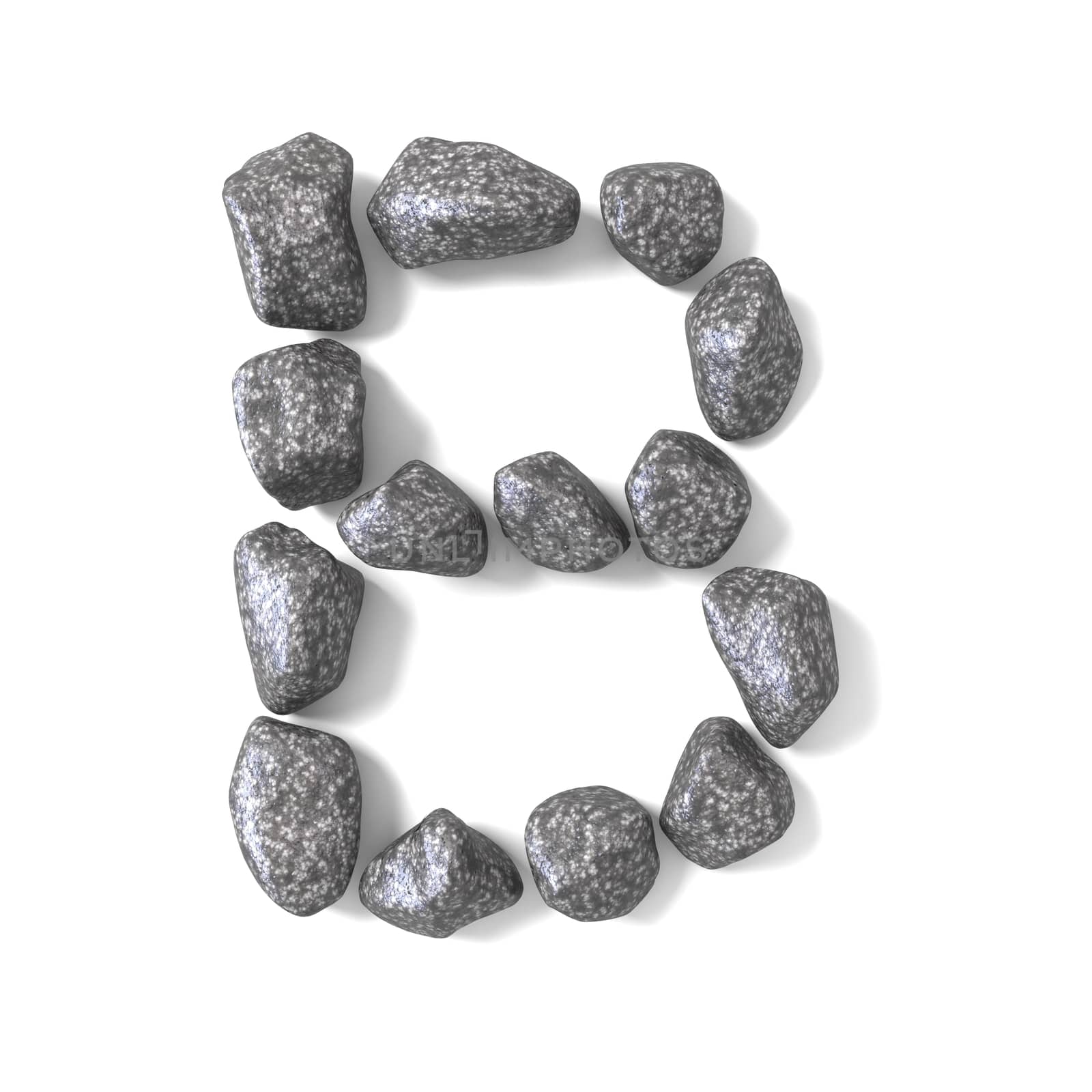 Font made of rocks LETTER B 3D by djmilic