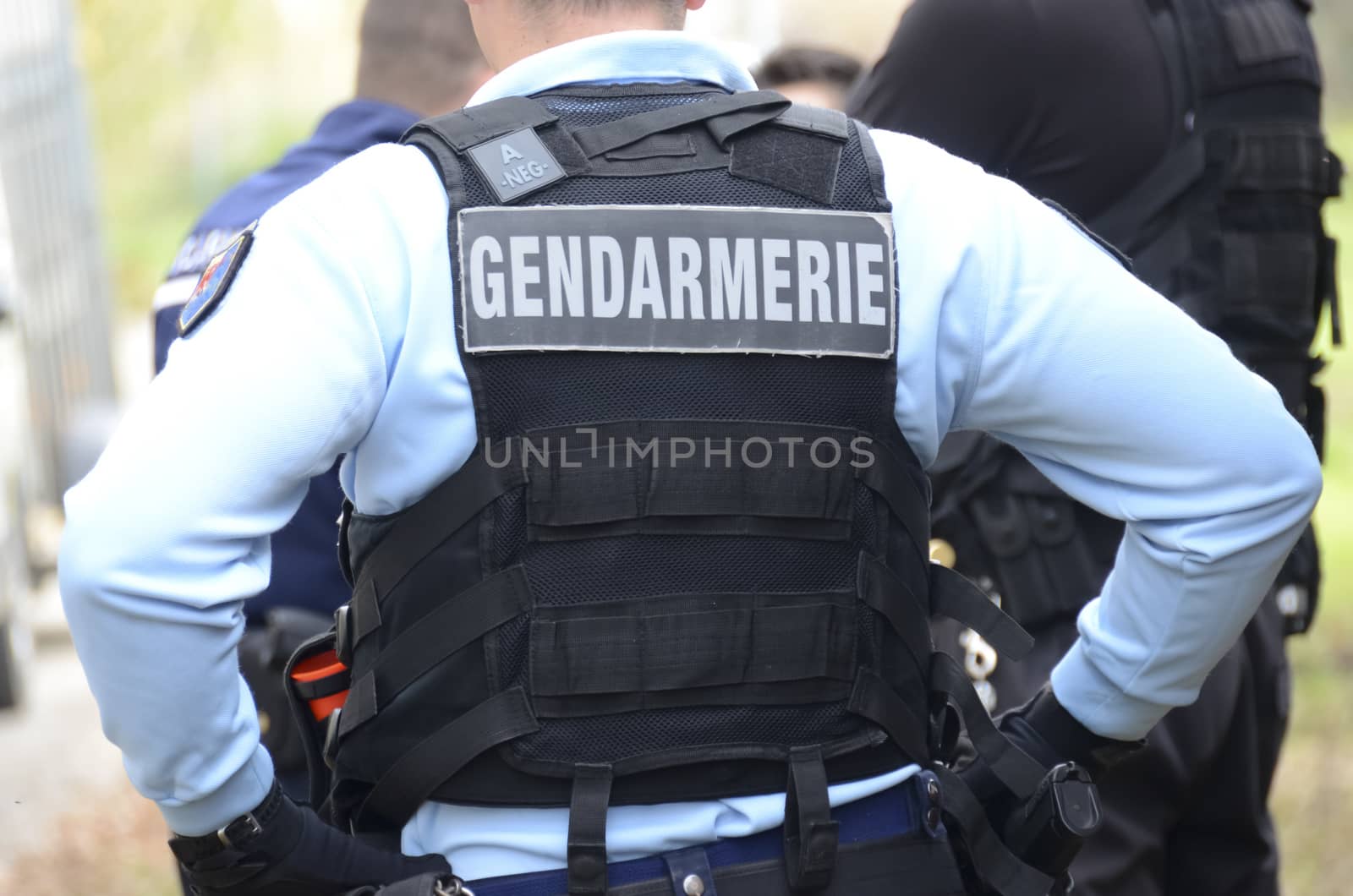 gendarme, intervention uniform of a  french policeman